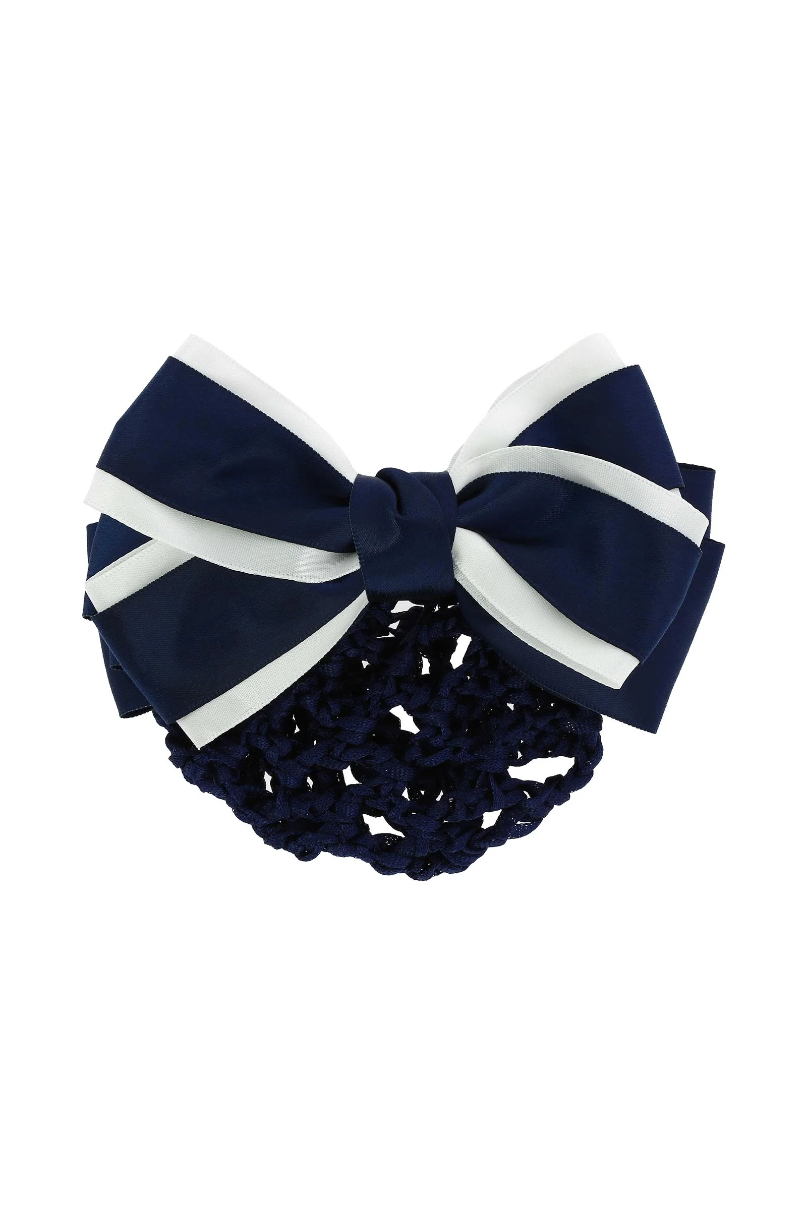 EQUITHÈME Duo Hairnet With Clip Marine/White One Size