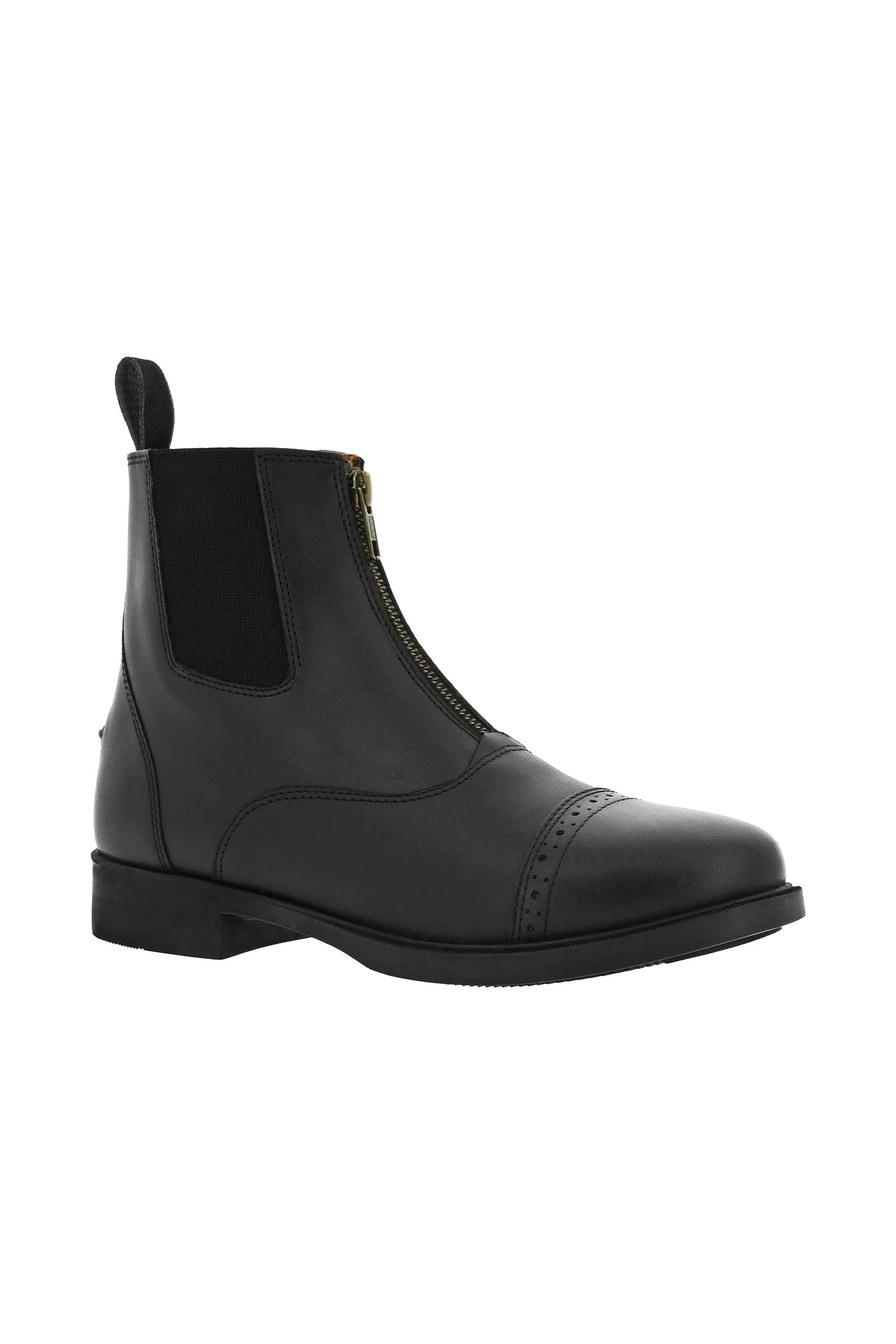 EQUITHÈME Leather Zip Boots Black 1