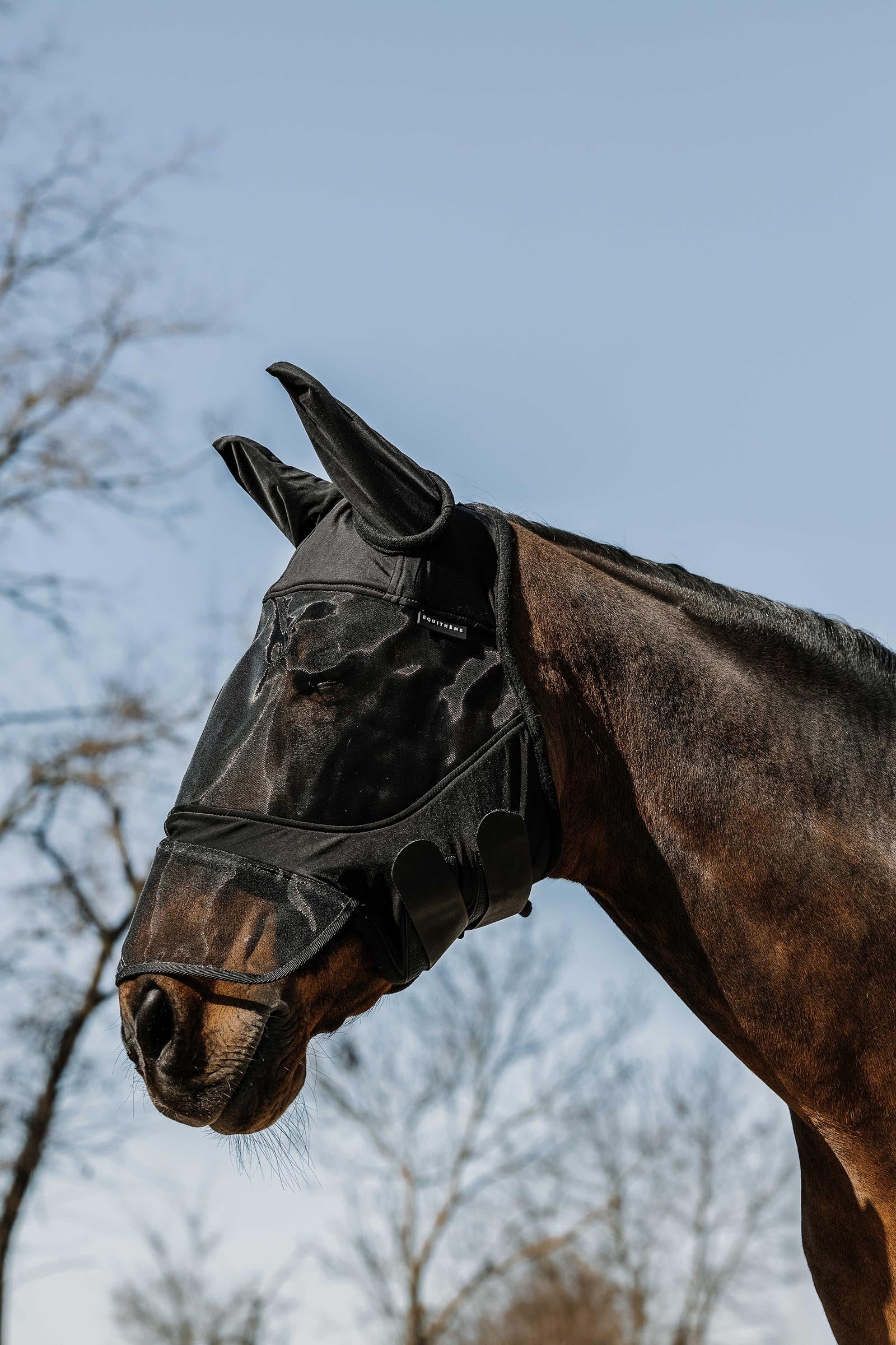 EQUITHÈME Soft Fly Mask/ UV Mask + Nose Black M