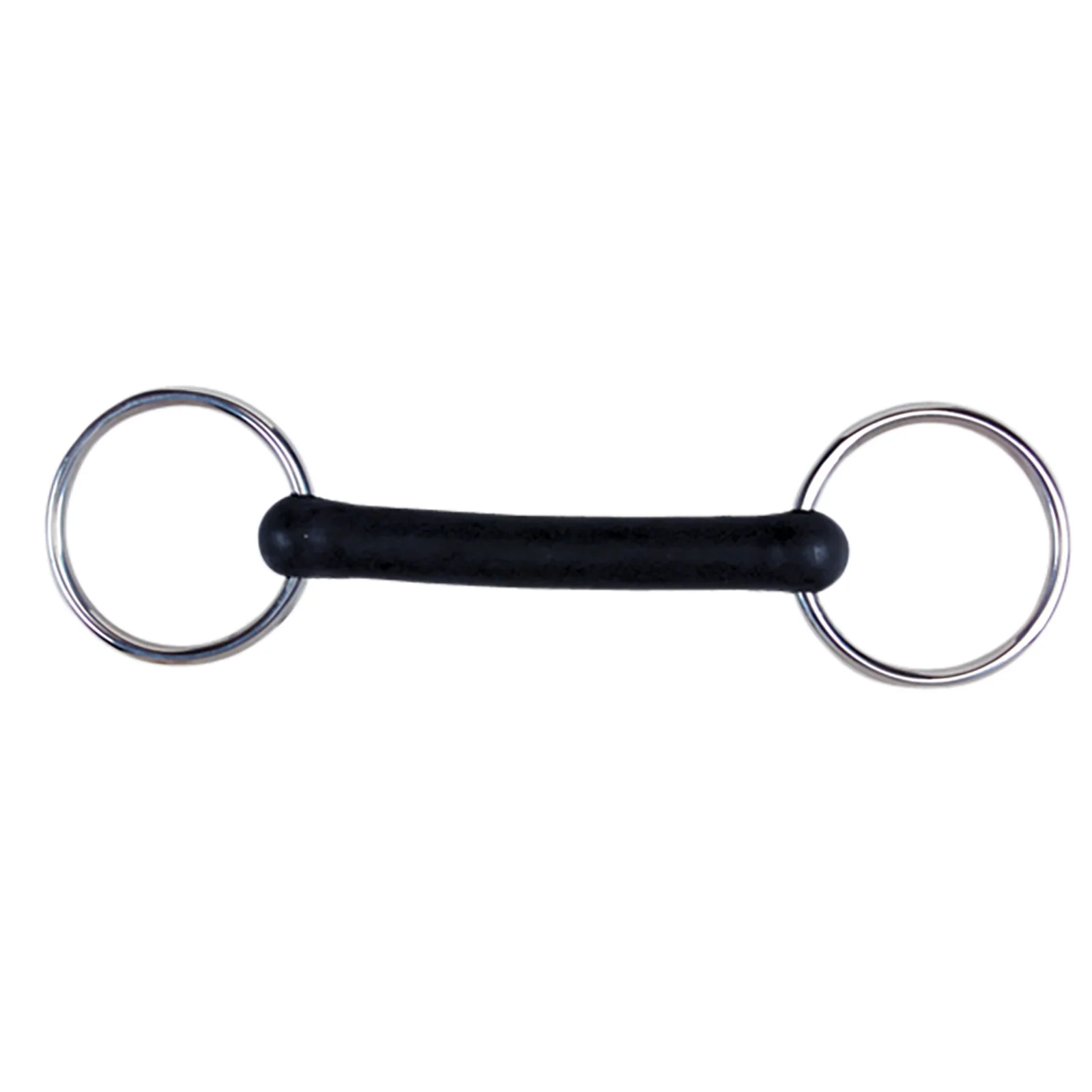 Flexi Rubber Mullen Mouth Loose Ring Snaffle Bit Black 114 mm