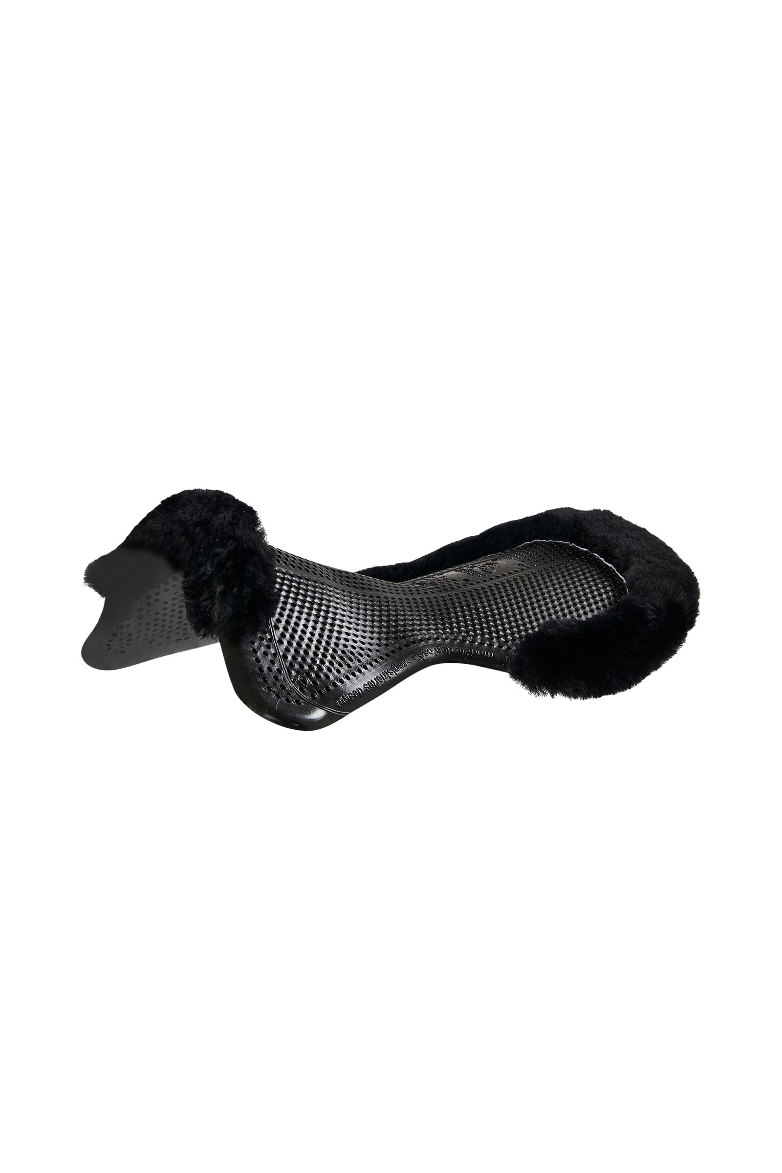 Gel Non Slip Classic Pony With Sheepskin 1/2 Cut-Out Flat Black/Black L