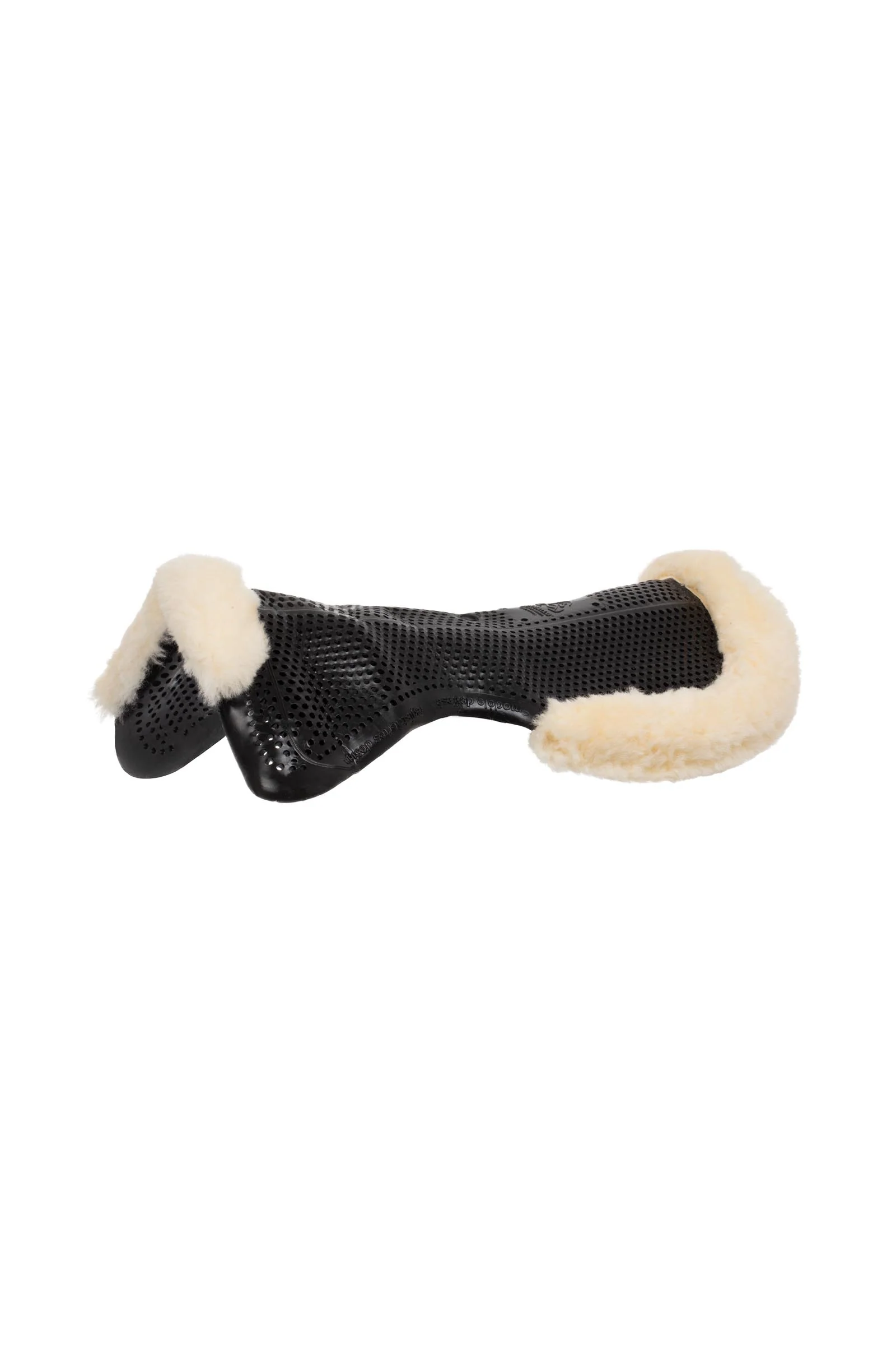 Gel Non Slip Classic Pony With Sheepskin 1/2 Cut-Out Flat Black/Natural L