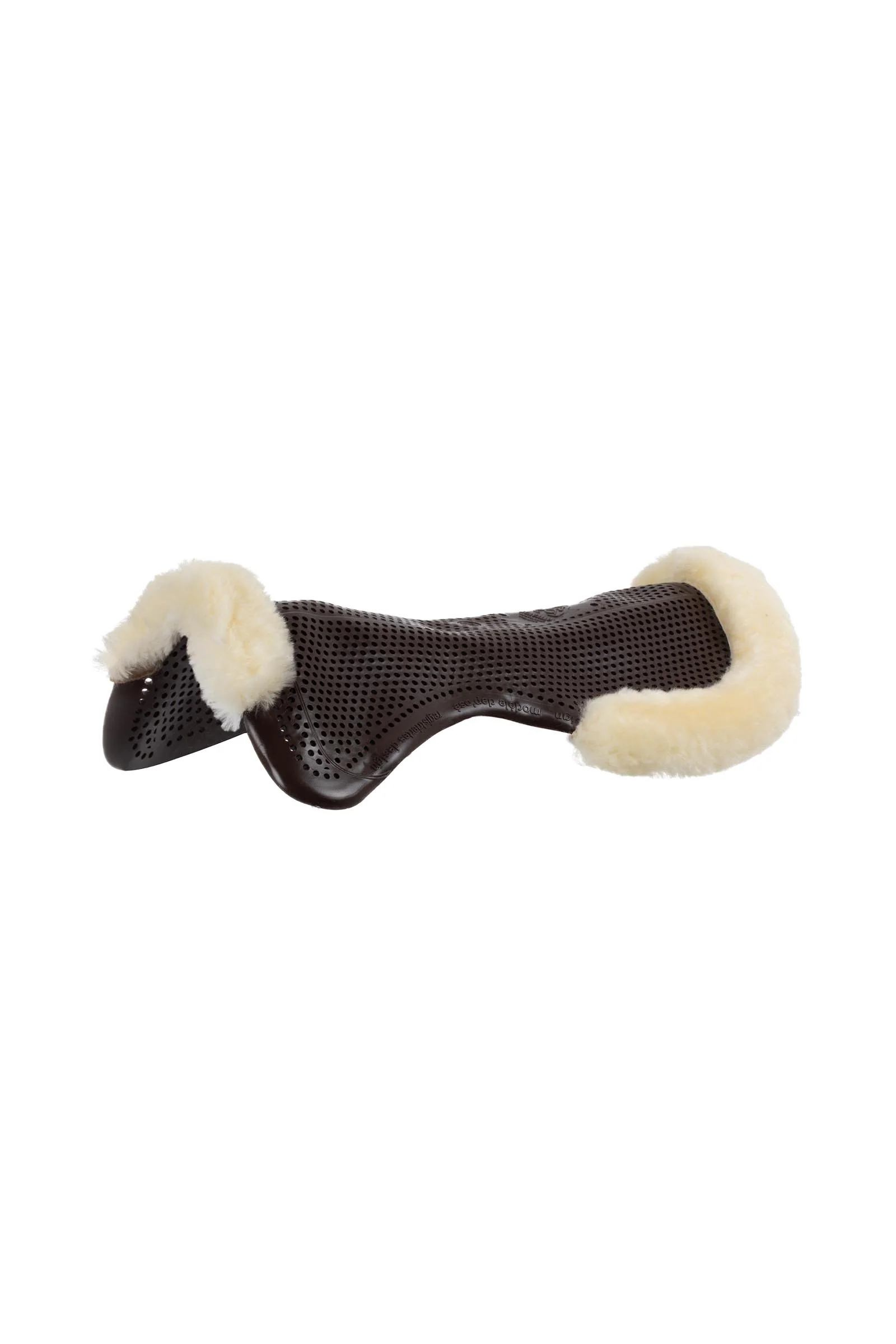 Gel Non Slip Classic Pony With Sheepskin 1/2 Cut-Out Flat Brown/Natural L