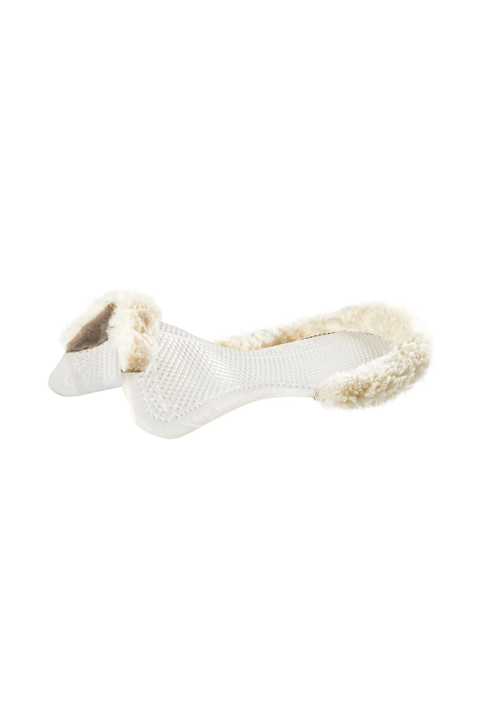 Gel Non Slip Classic Pony With Sheepskin 1/2 Cut-Out Flat Transparent/Natural M