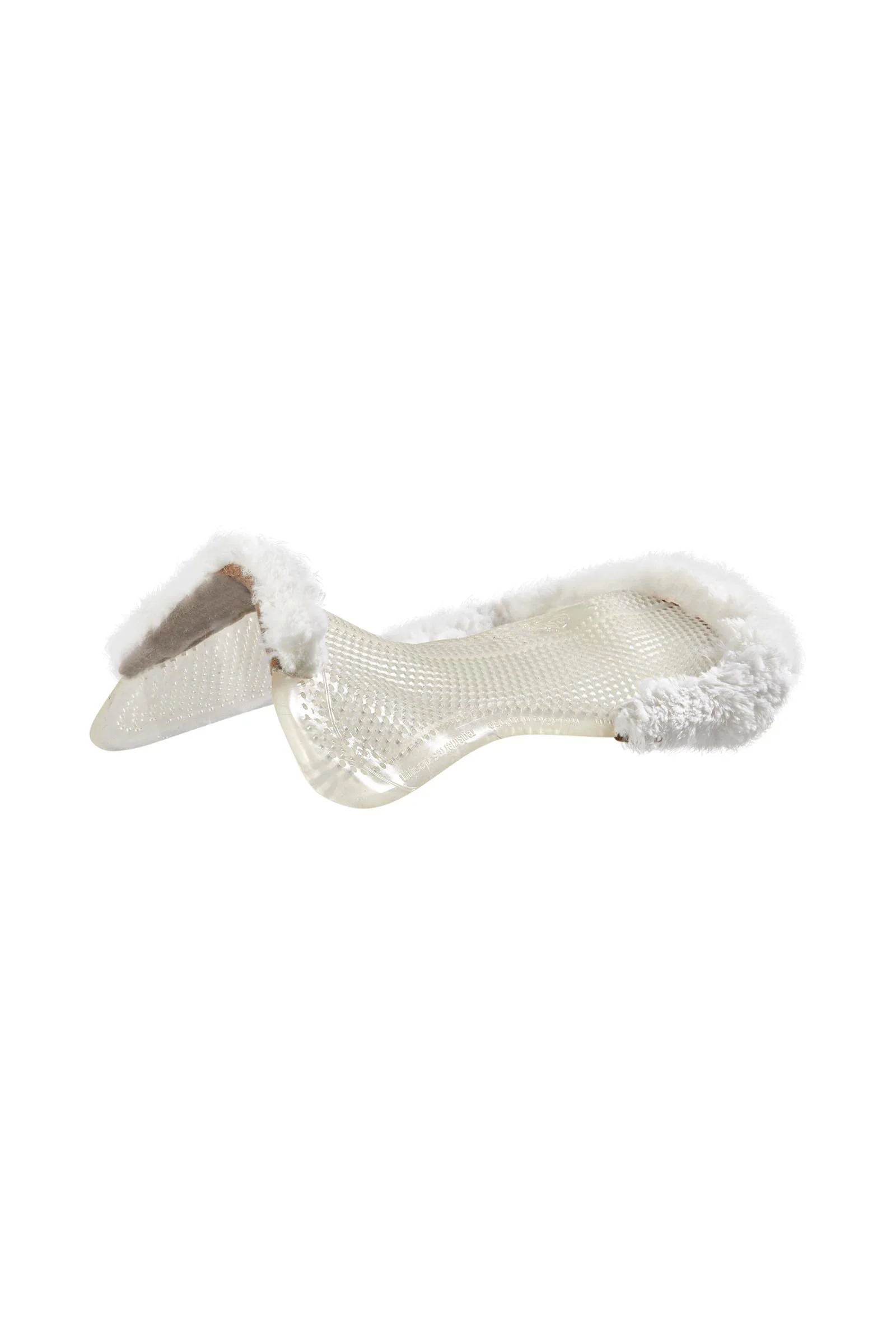 Gel Non Slip Classic Pony With Sheepskin 1/2 Cut-Out Flat Transparent/White L