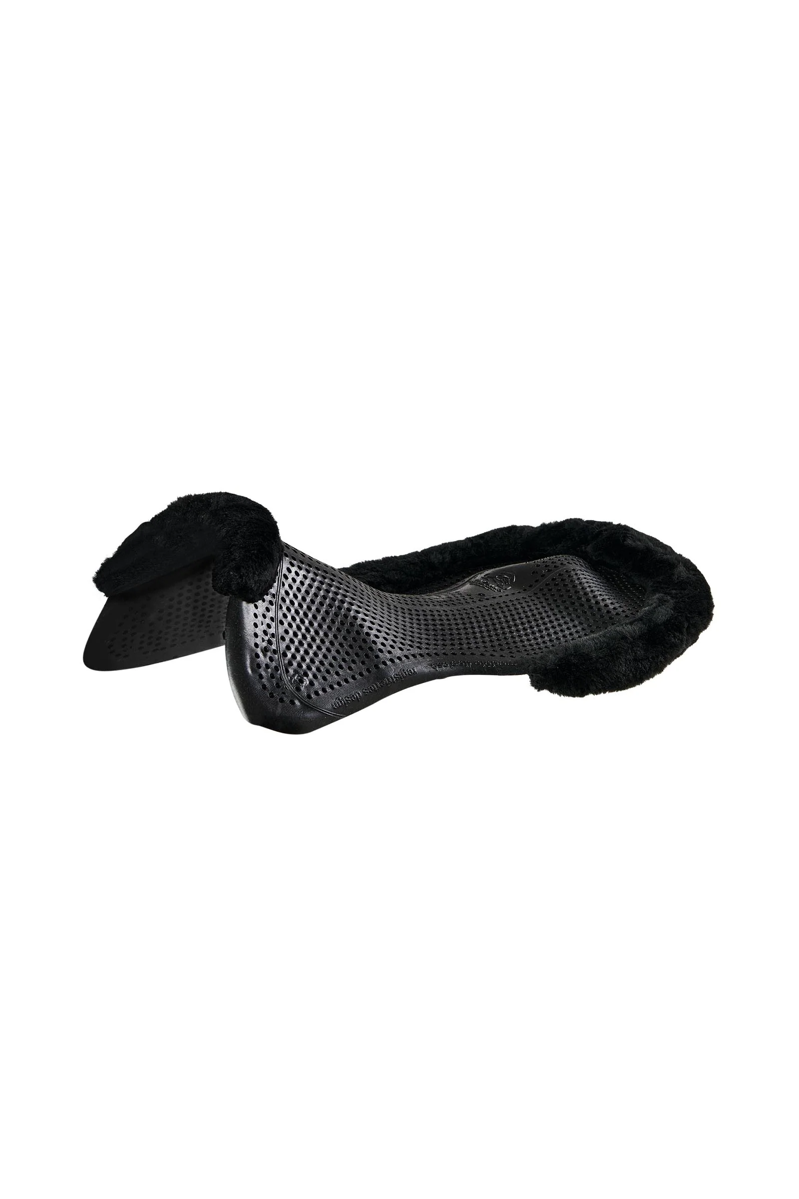 Gel Non Slip Classic With Faux Sheepskin Cut-Out Flat Black/Black M
