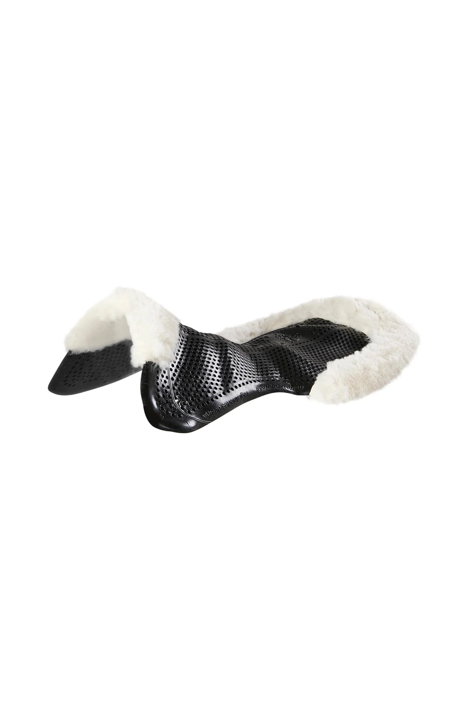 Gel Non Slip Classic With Faux Sheepskin Cut-Out Flat Black/Natural L