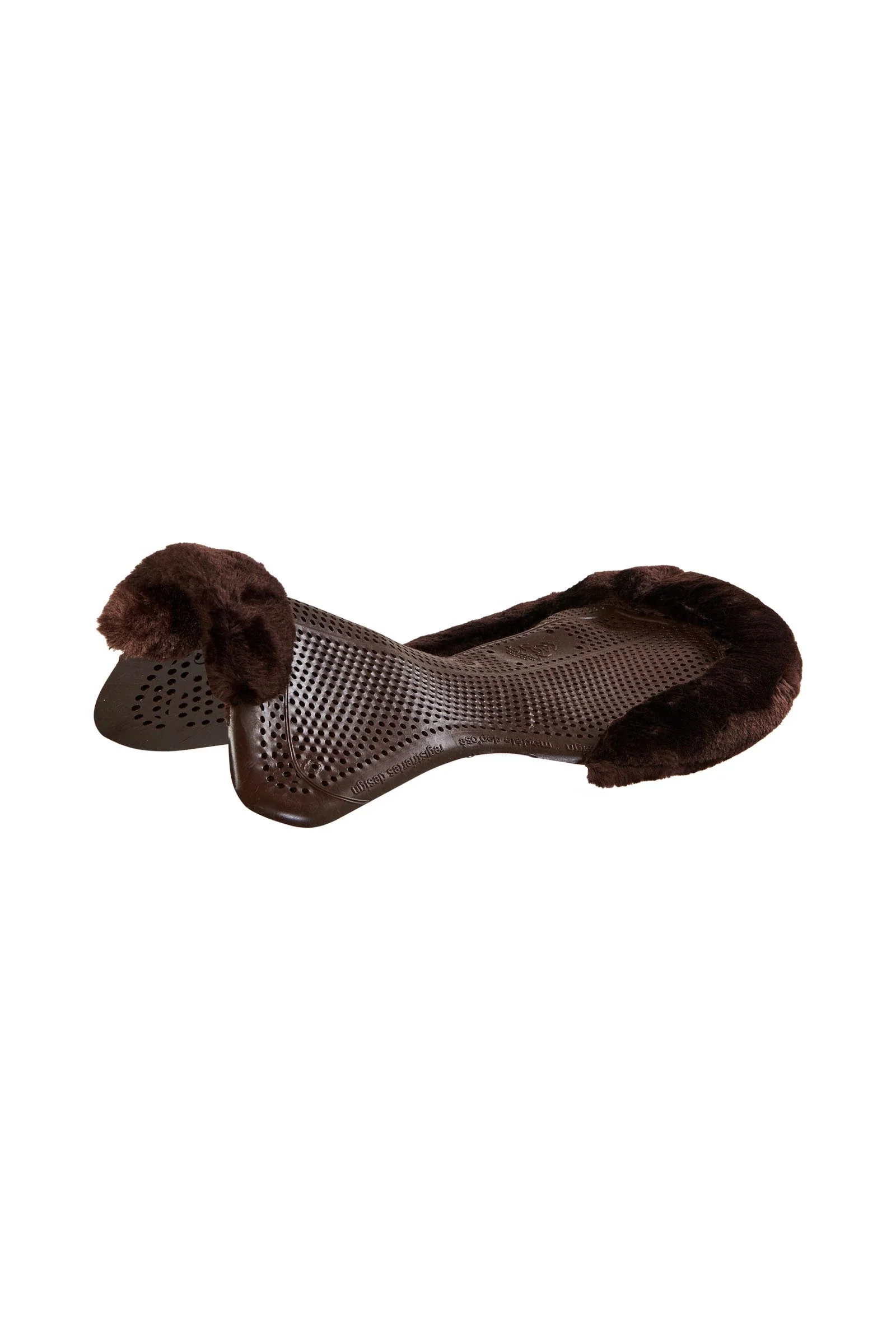 Gel Non Slip Classic With Faux Sheepskin Cut-Out Flat Brown/Brown L