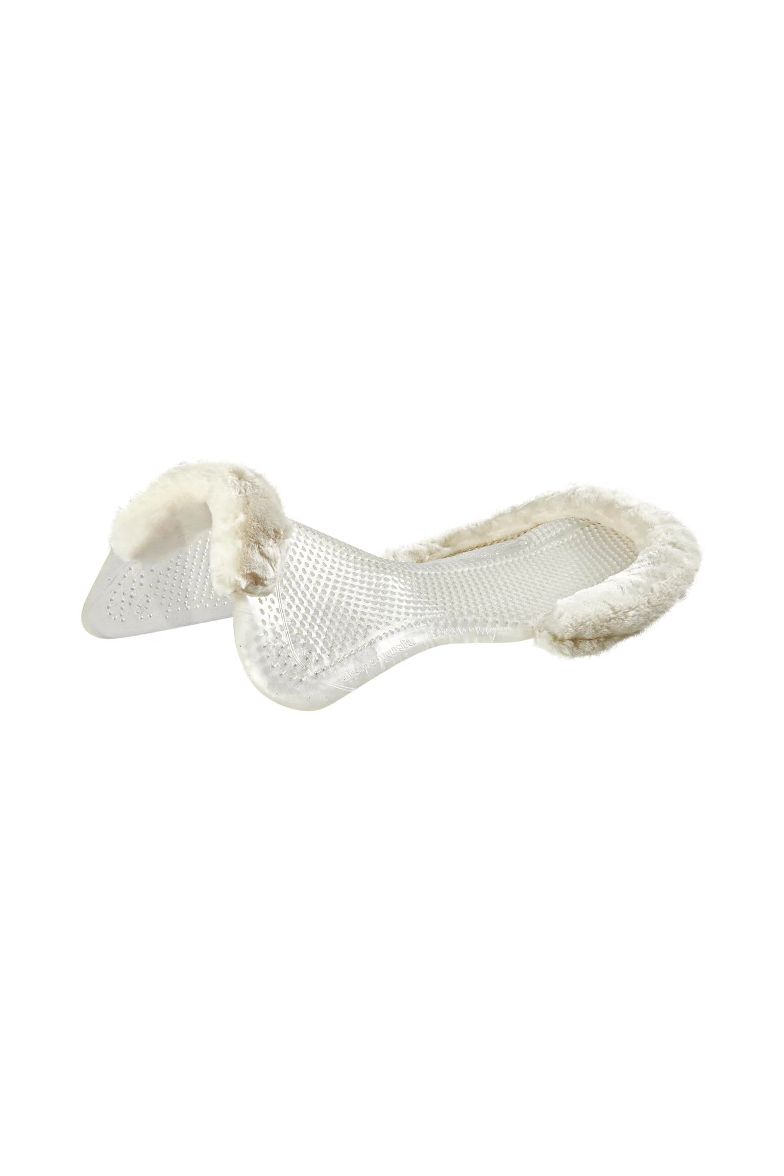 Gel Non Slip Classic With Faux Sheepskin Cut-Out Flat Transparent/Natural M