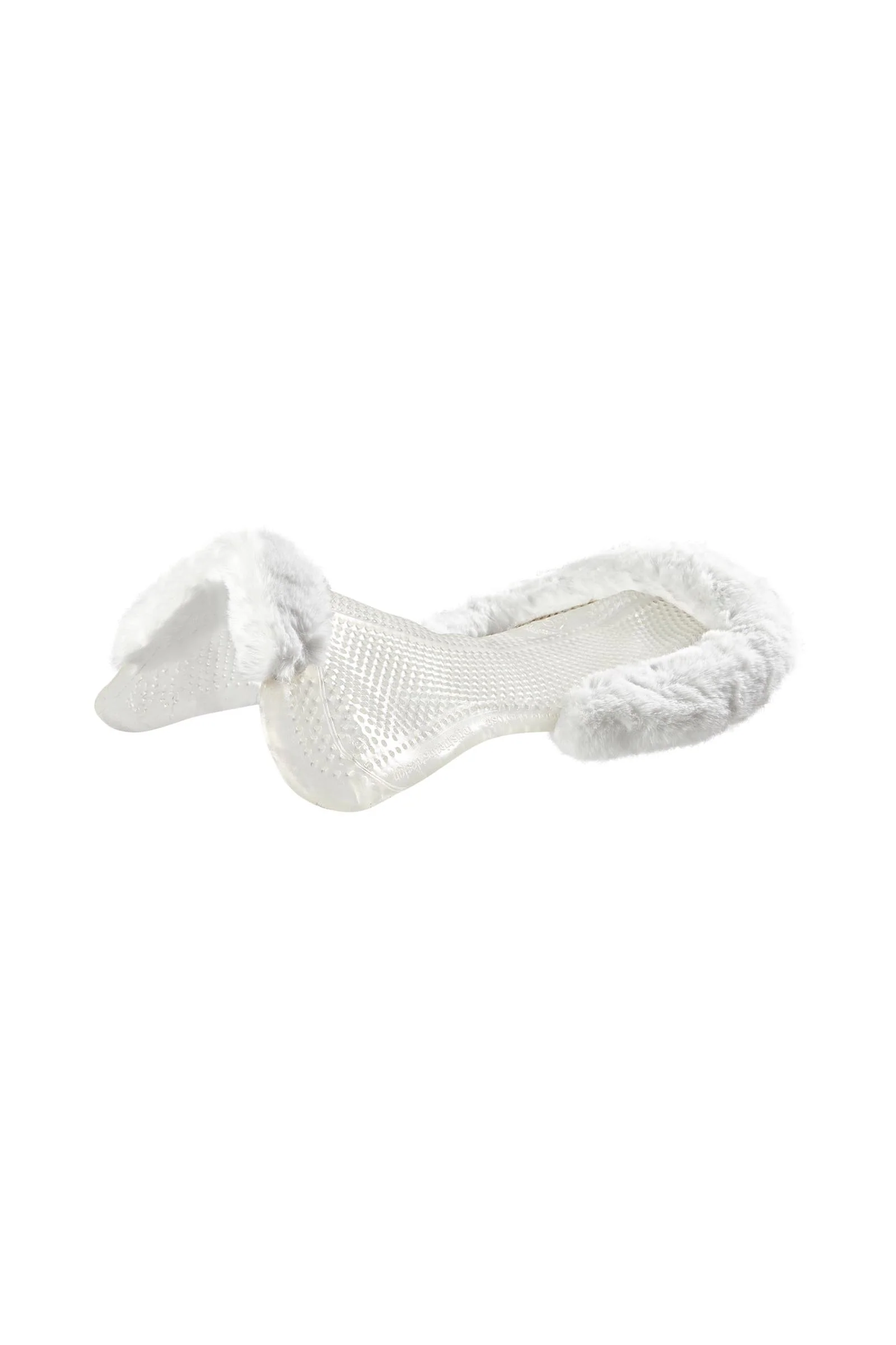 Gel Non Slip Classic With Faux Sheepskin Cut-Out Flat Transparent/White M