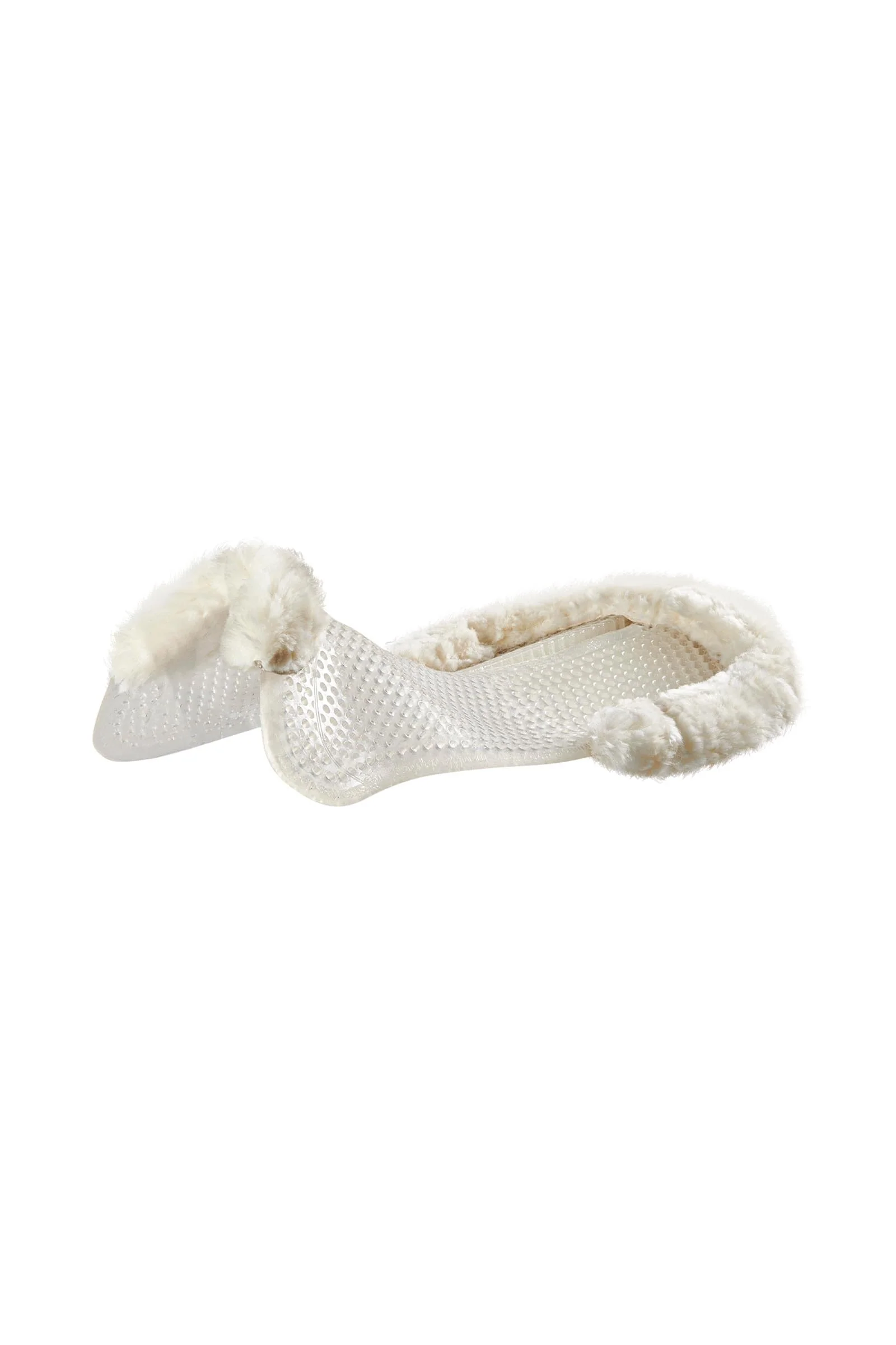 Gel Non Slip Classic With Sheepskin Cut-Out Rear Riser Transparent/Natural One Size