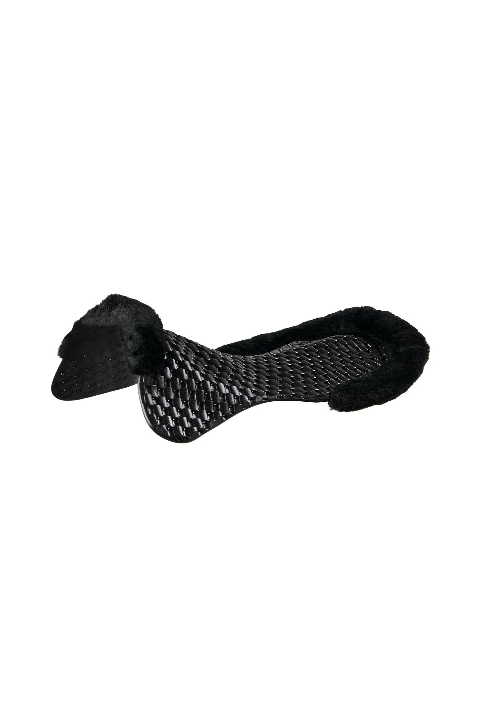 Gel Non Slip Respira With Faux Sheepskin Cut-Out Flat Black/Black One Size