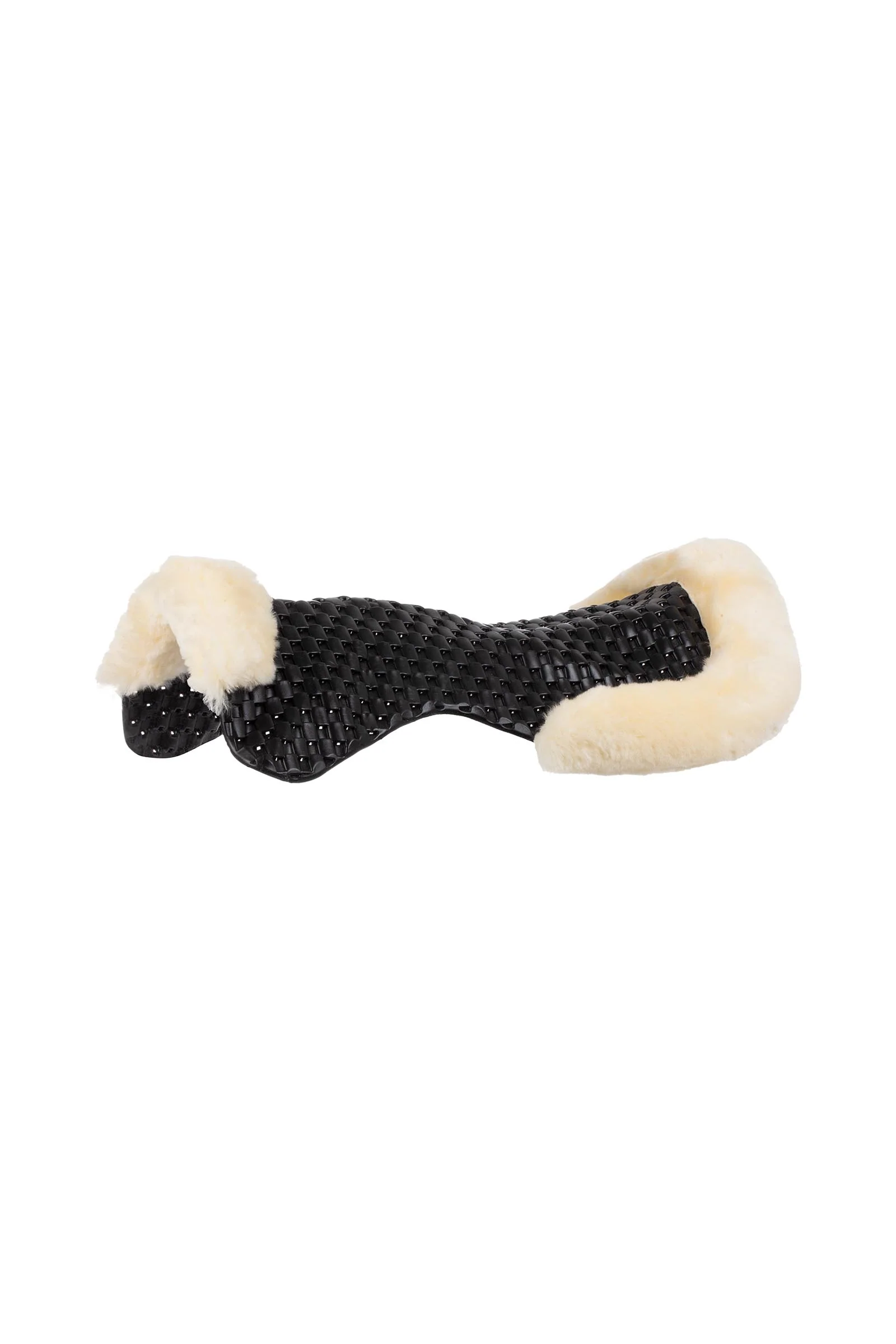 Gel Non Slip Respira With Faux Sheepskin Cut-Out Flat Black/Natural One Size