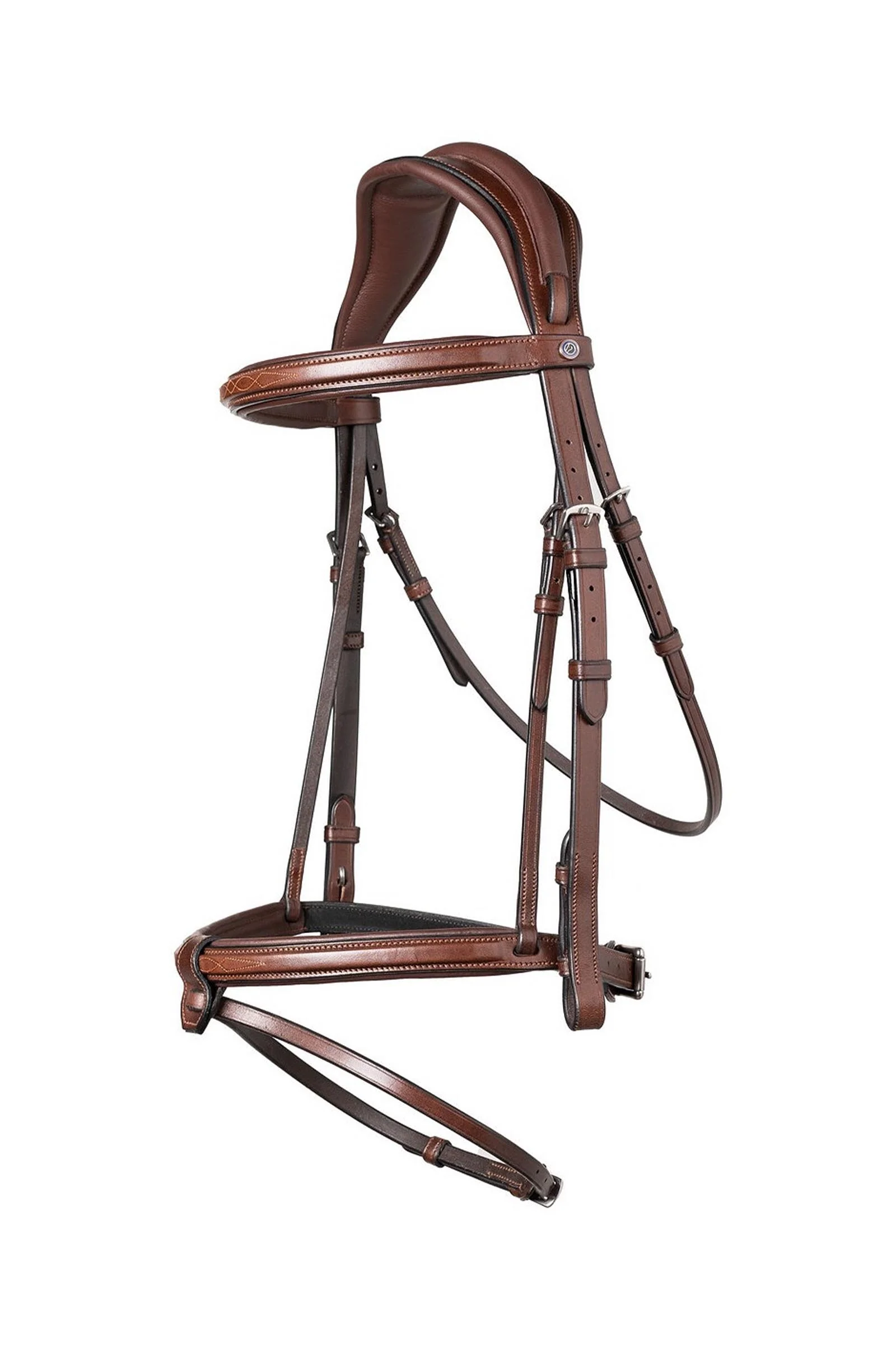 Geneva Combined Noseband Bridle Brown/Silver F