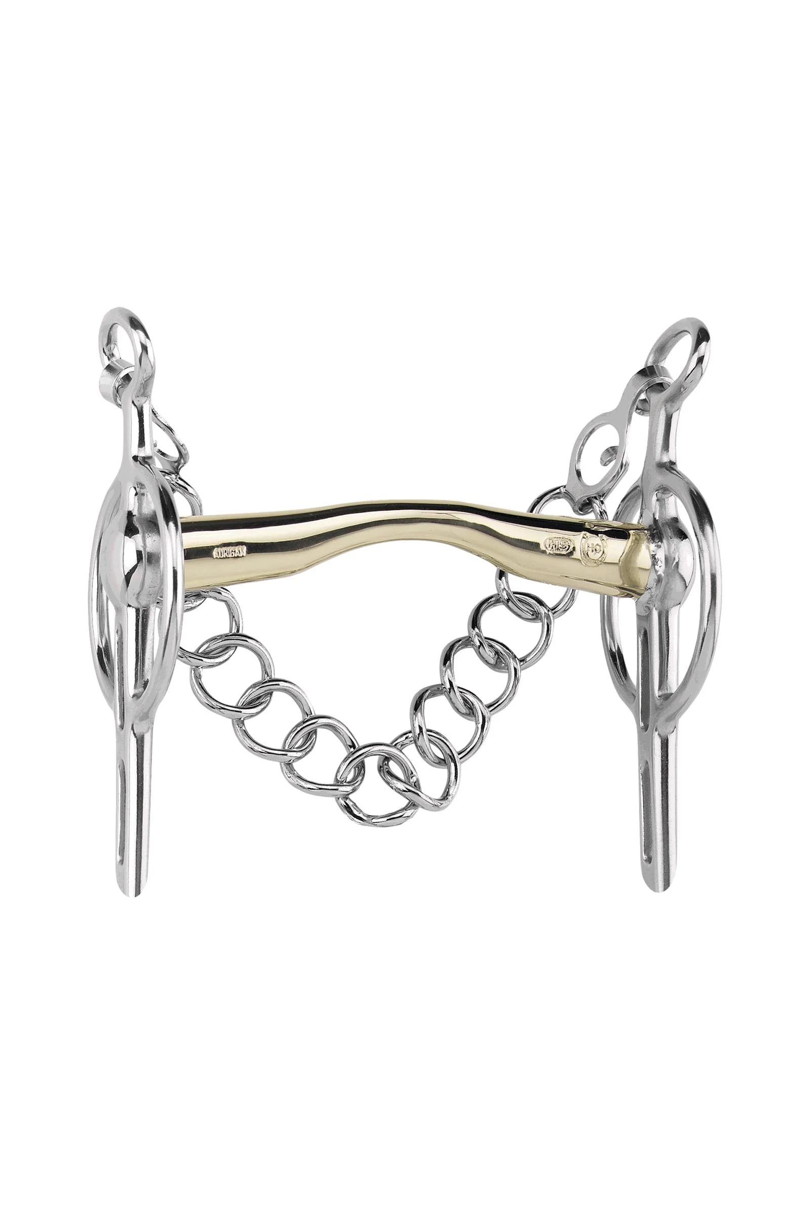 HO Liverpool Driving Bit, Mullen Mouth W.Port 16mm, Fixed Cheeks 2 Slots Sensogan Metall 145 mm