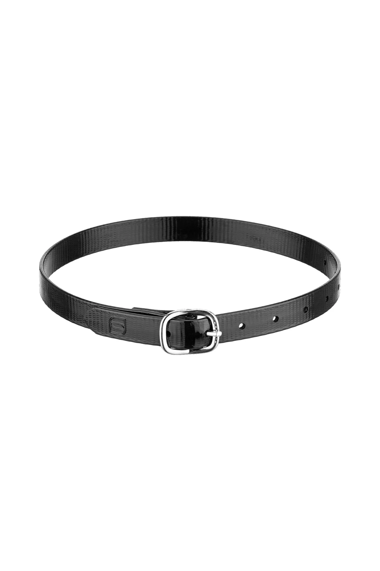 HS Spur Straps Glossy, Biothane 45cm Black/Silver 45 cm
