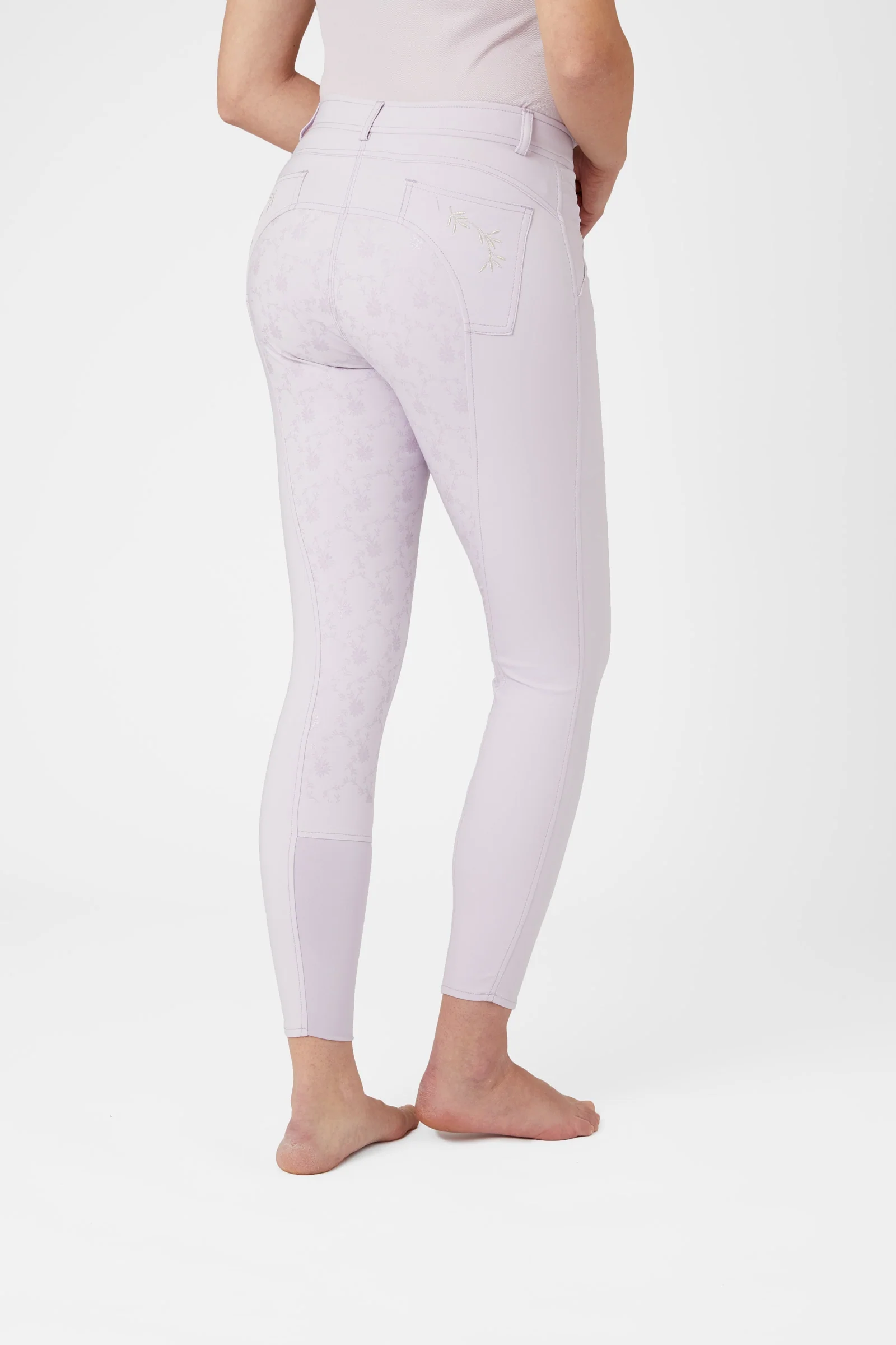 Kaitlin Women's Full Seat Breeches with Flower Detail Orchid Hush 16