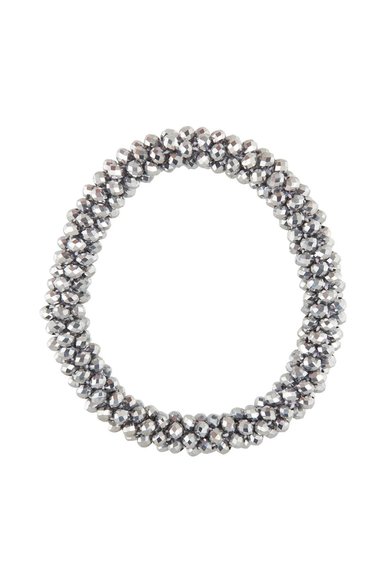 Kiki Scrunchie With Crystal Trimming Silver One Size