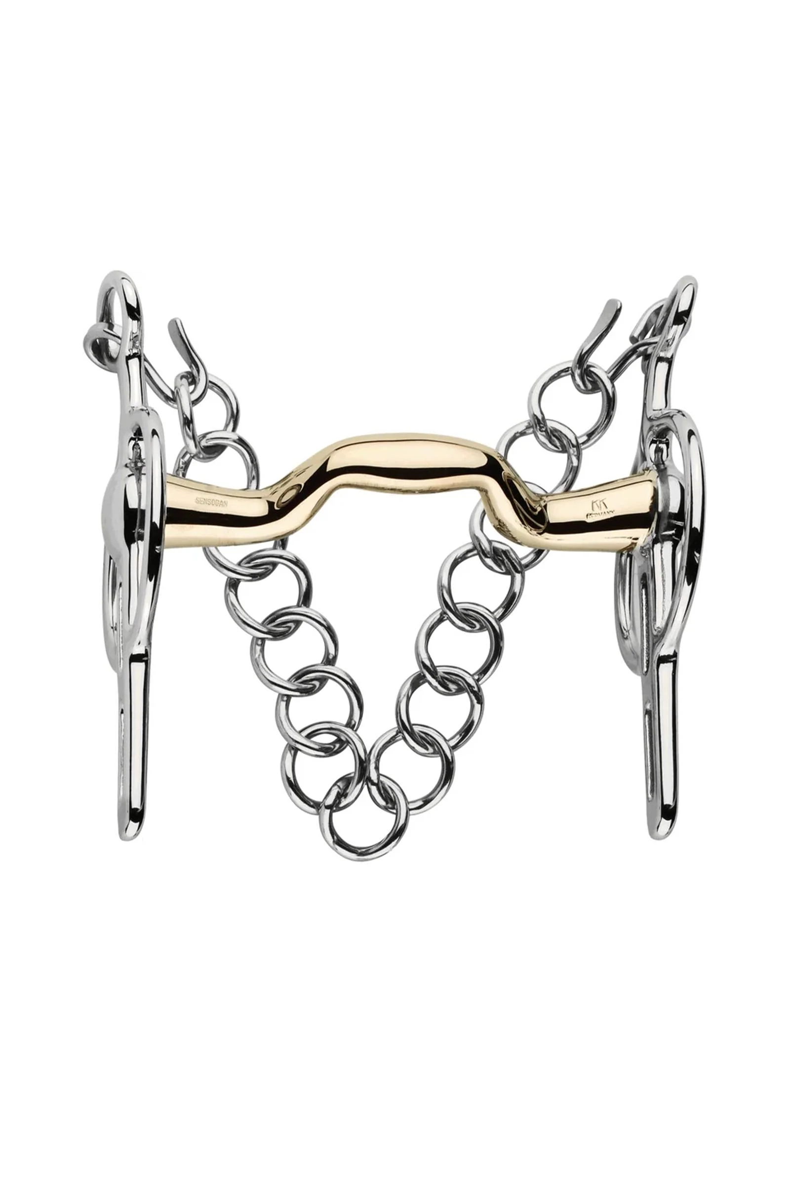KK Liverpool Driving Bit, Mullen Mouth W.Port 18mm, Fixed Cheeks 2 Slots, Sensogan Metall 130 mm