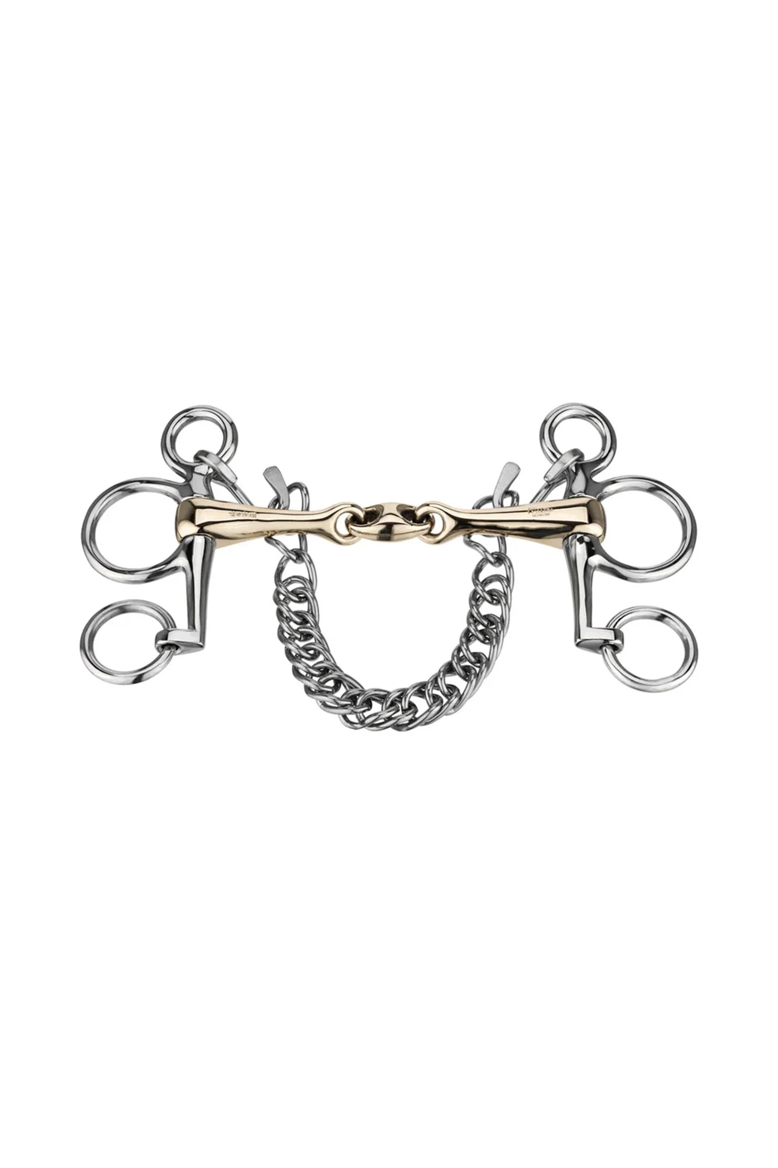 KK Ultra Pelham Bit, Double Jt. 16mm, 4.5cm Cheeks, Sensogan Metall 115 mm