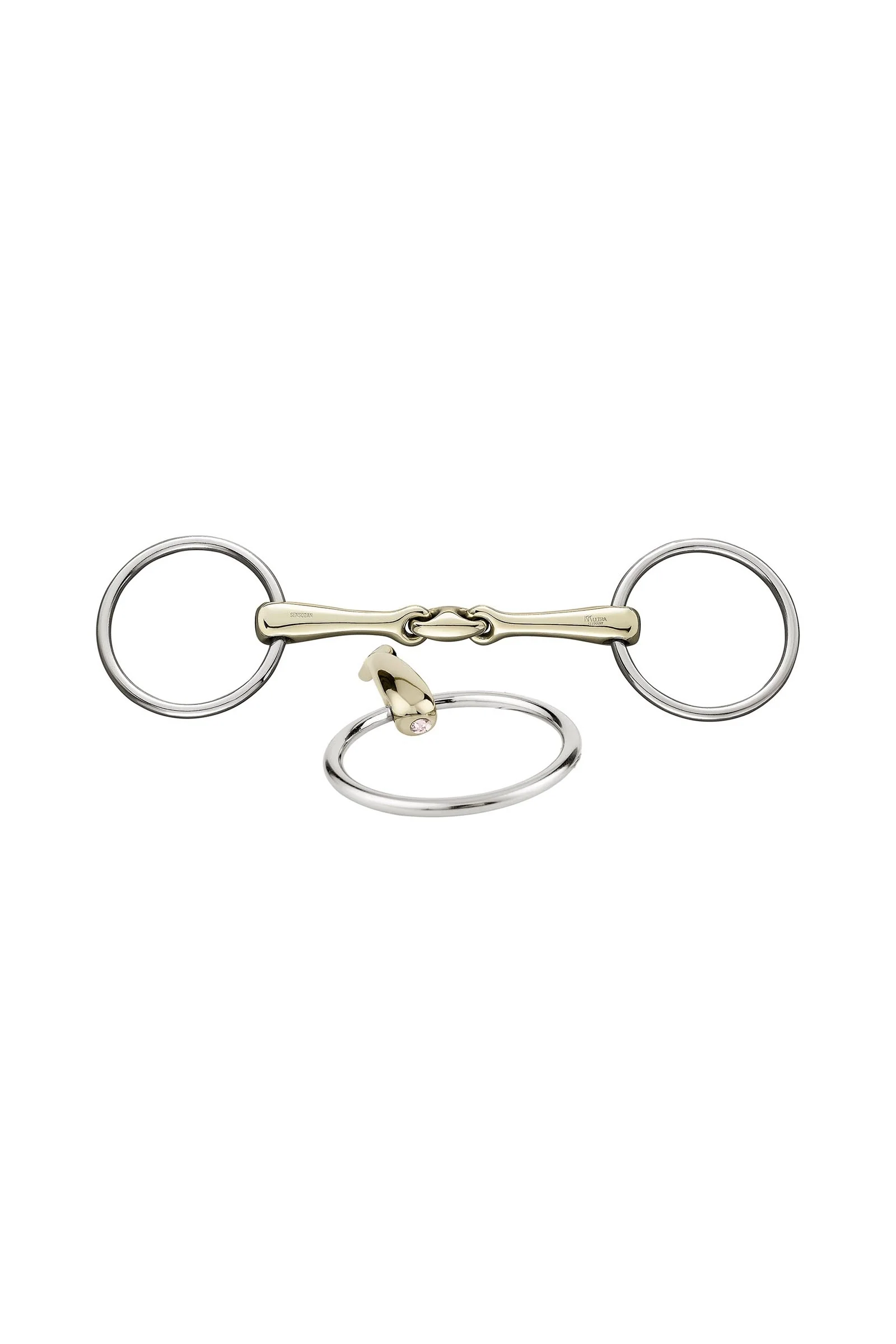 KK Ultra Snaffle Bit, Double Jt. 14mm, Sensogan, W. Crystals LPI 115 mm