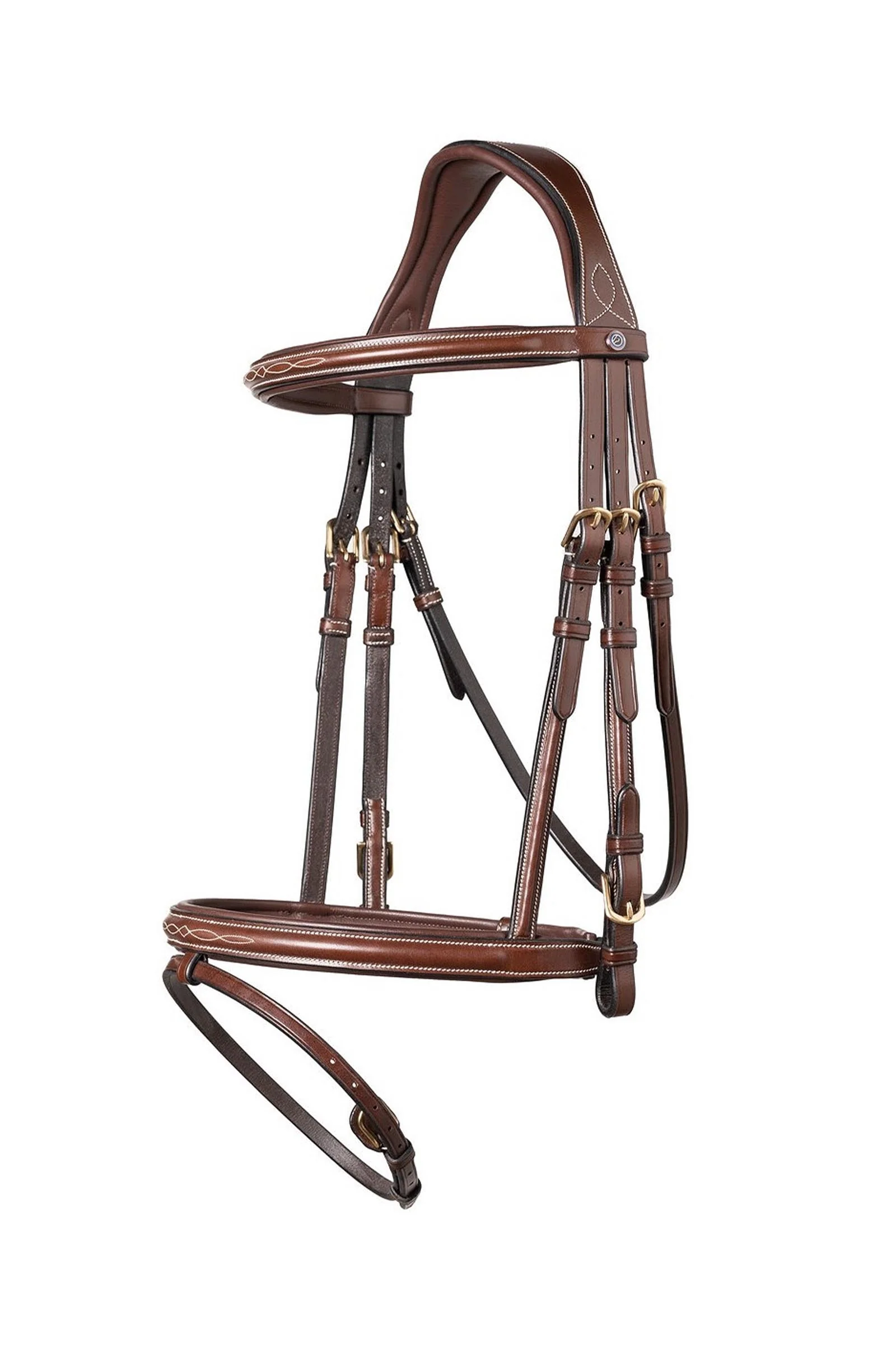 Knokke Combine Noseband Bridle Classic Brown/Gold C