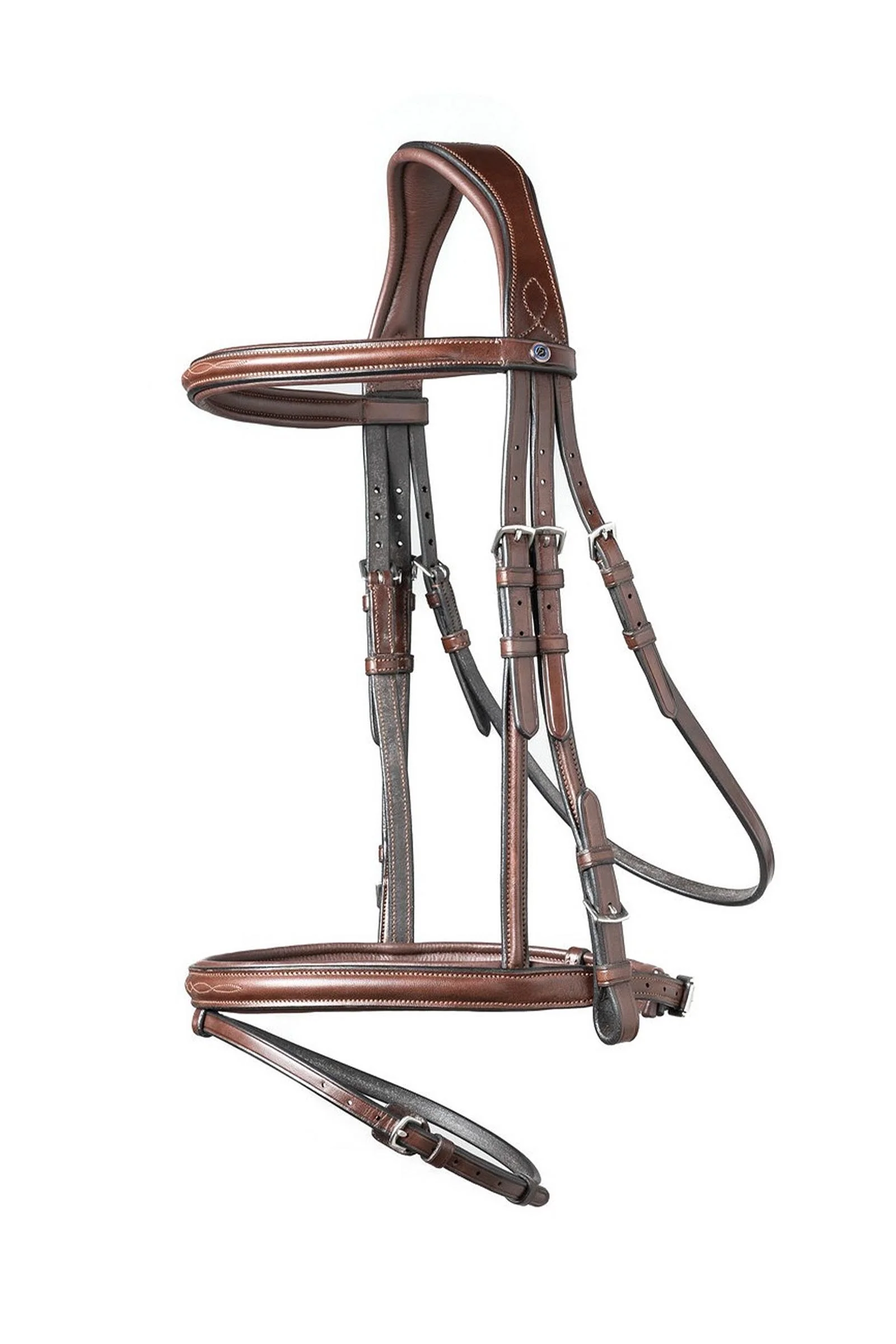 Knokke Combine Noseband Bridle Classic Brown/Silver F