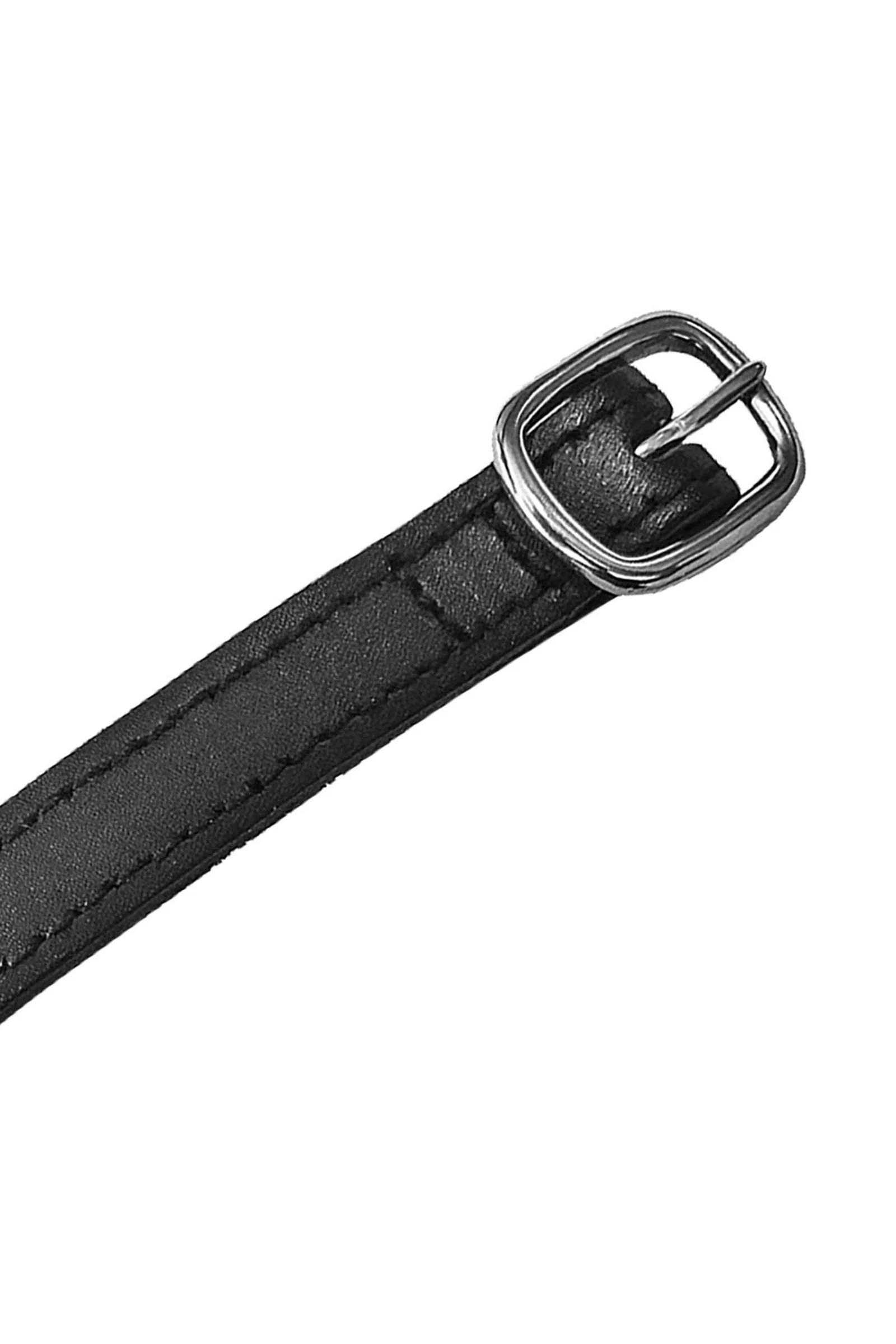 Laces For Spurs in Leather With Silver Buckle Black One Size