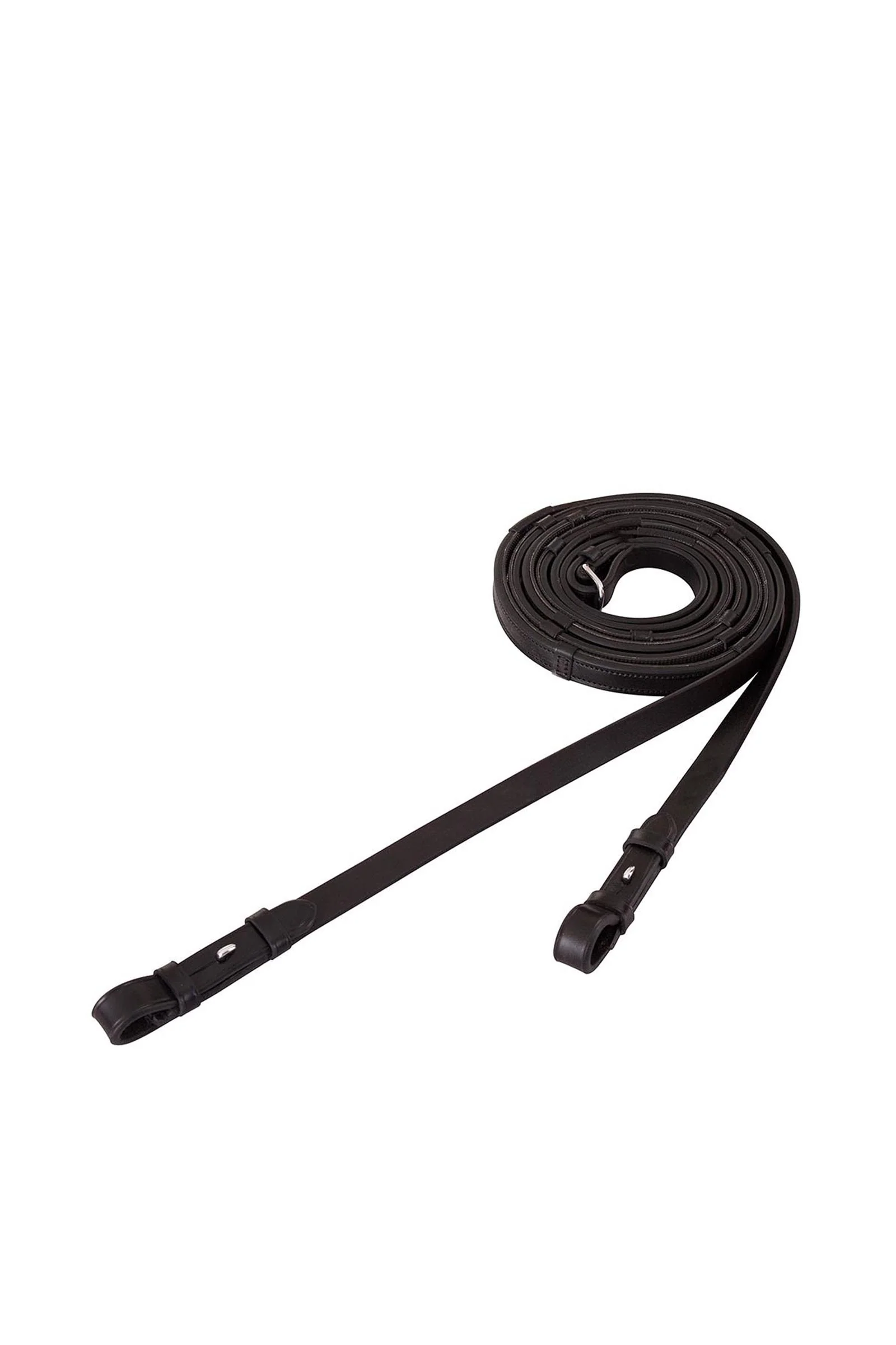 Leather Grip Reins, 16 mm Black/Silver F