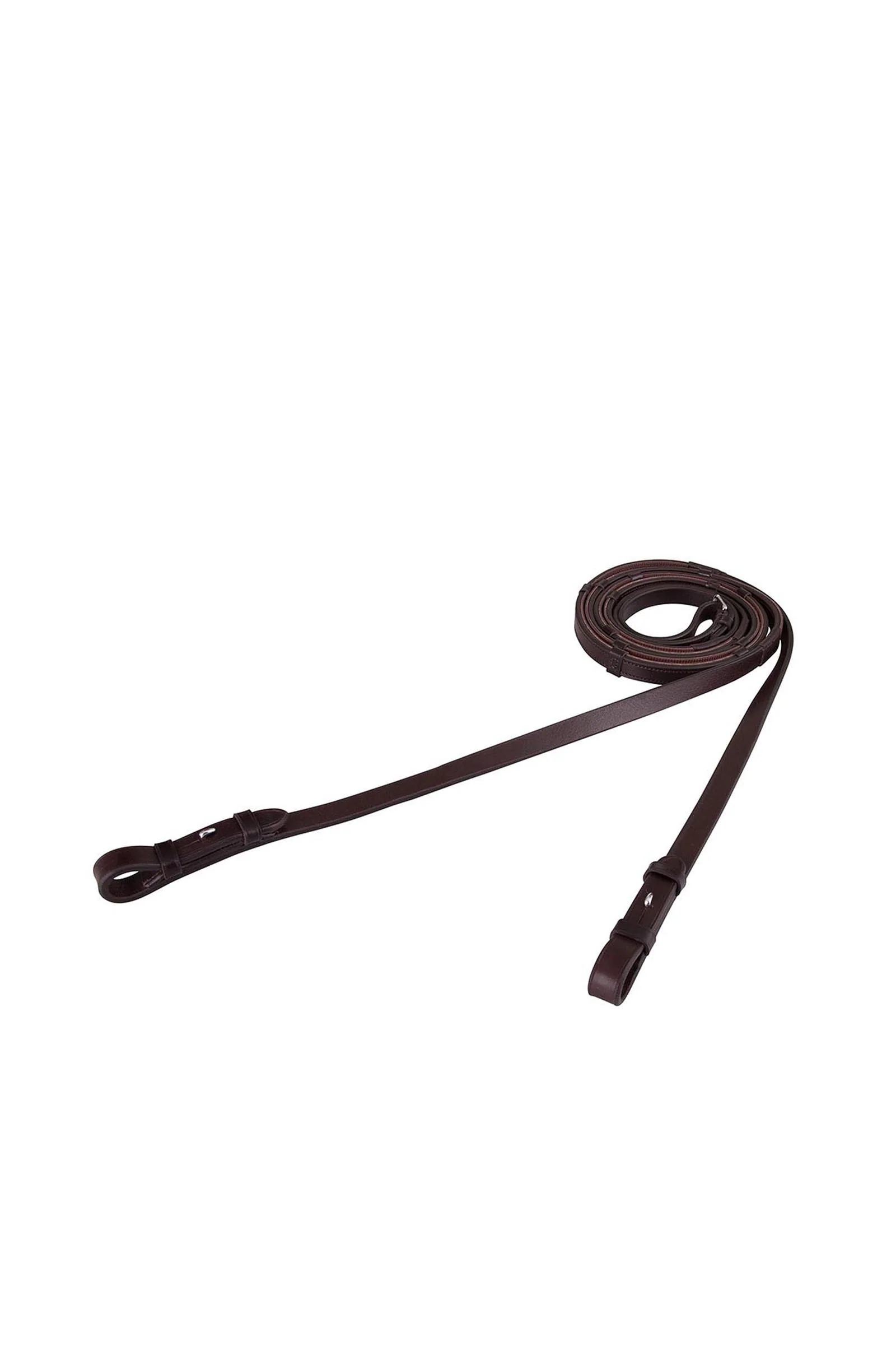 Leather Grip Reins, 16 mm Brown/Silver F