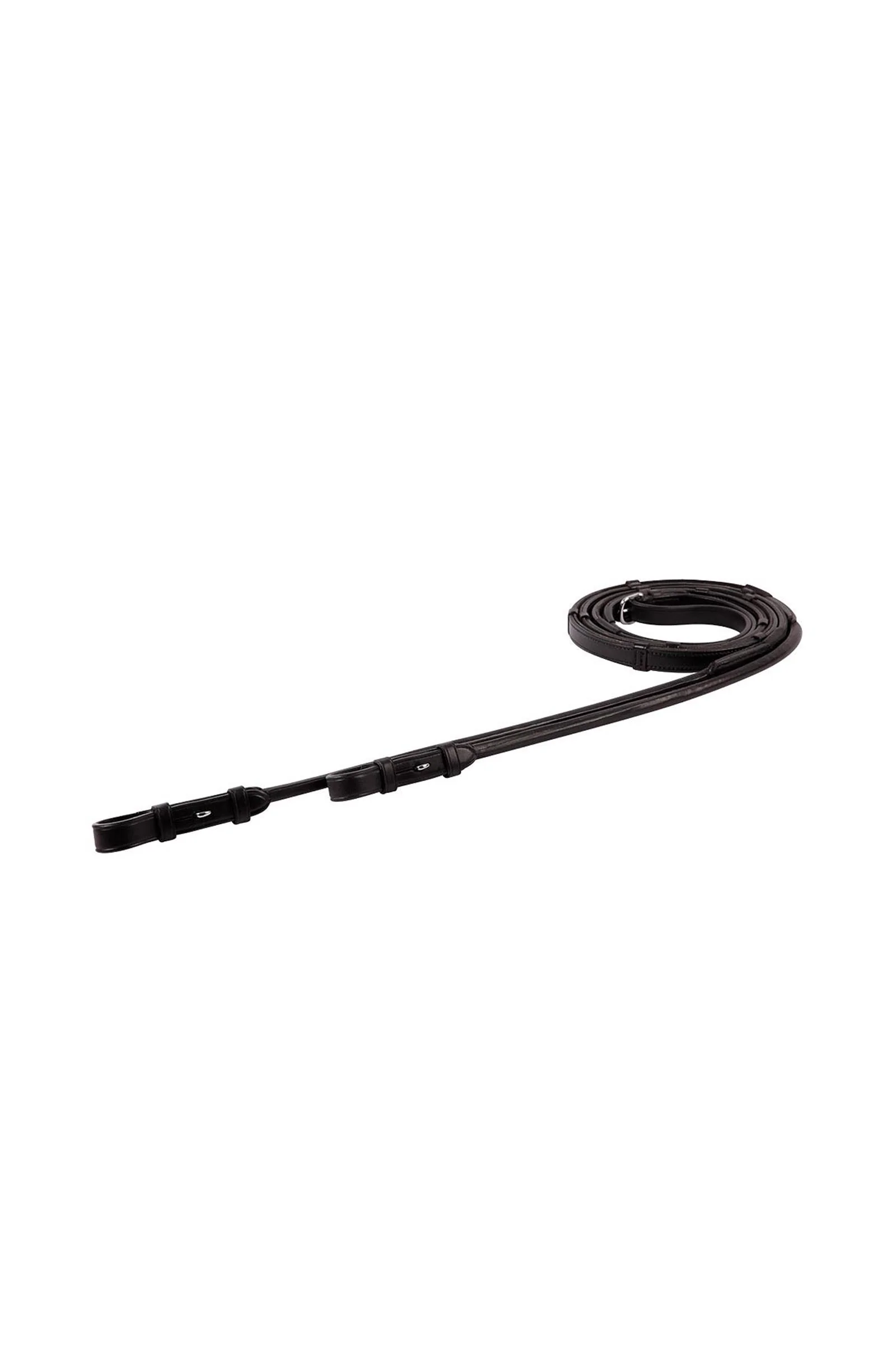 Leather Grip Reins With Stops, 16 mm Black/Silver F