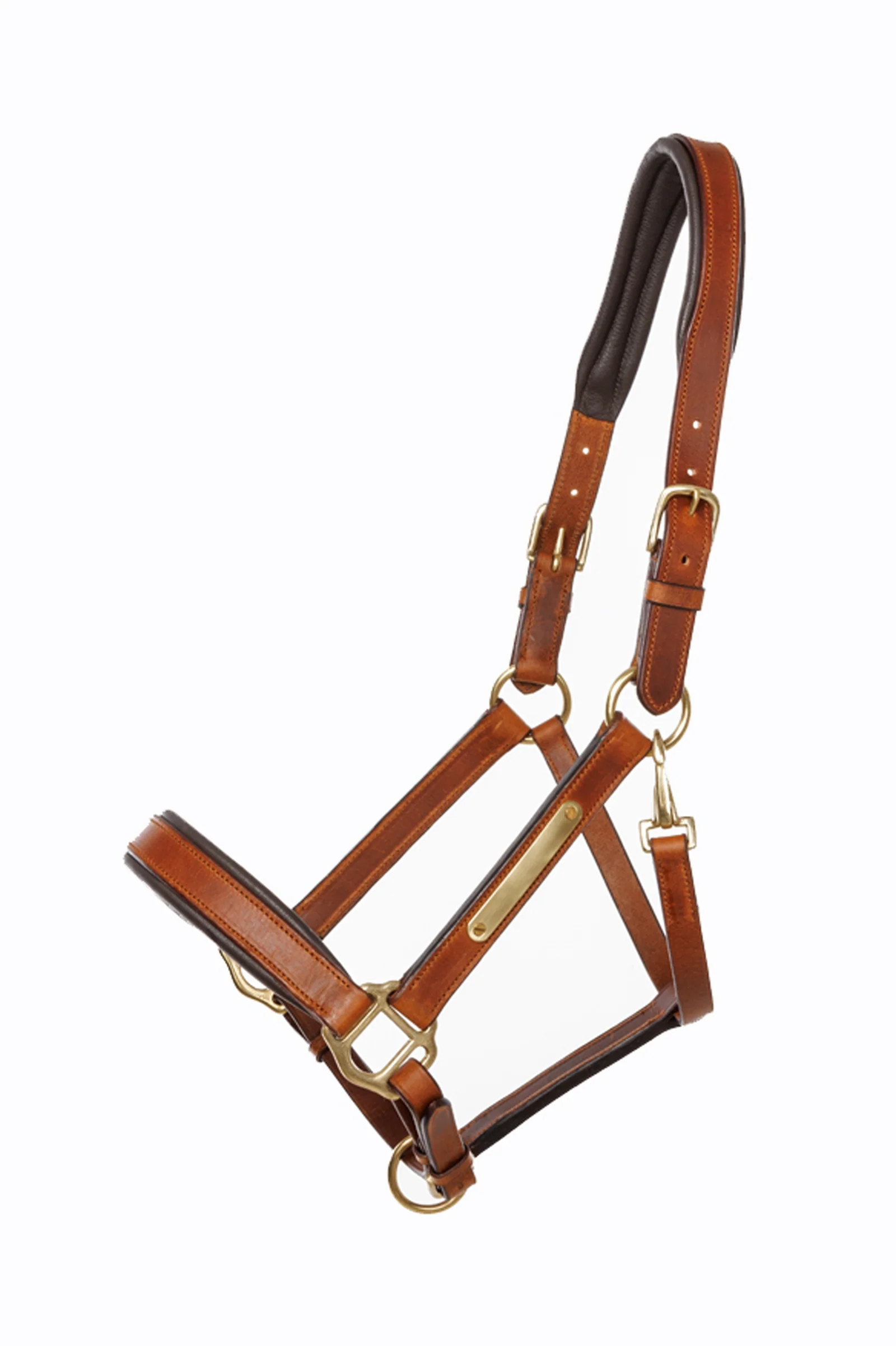 Leather halter Cinta cognac/brown F