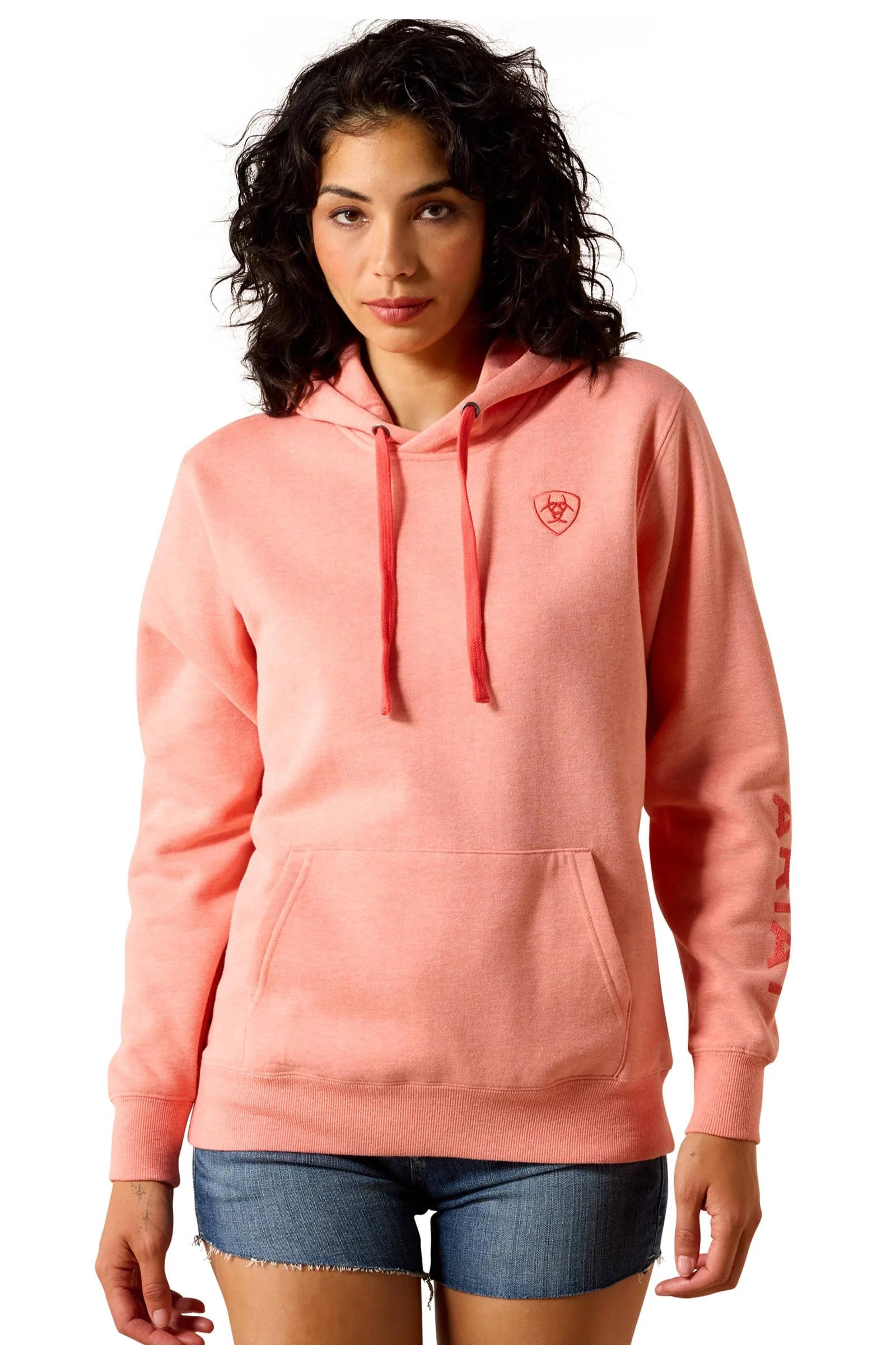 Logo 2.0 Women's Hoodie Peach Amber Heather XS