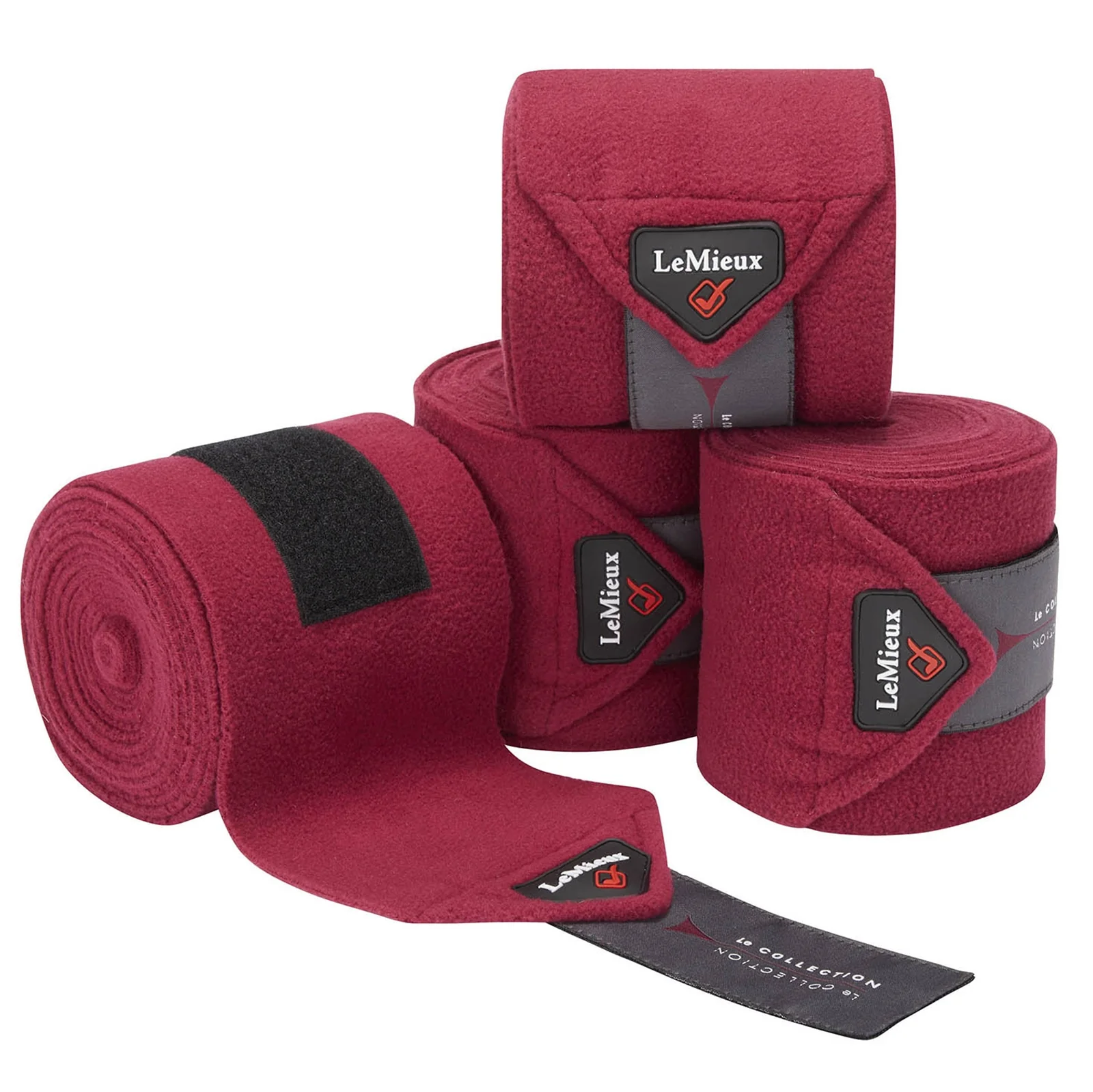 Luxury Polo Bandages, set of 4 Mulberry Red F