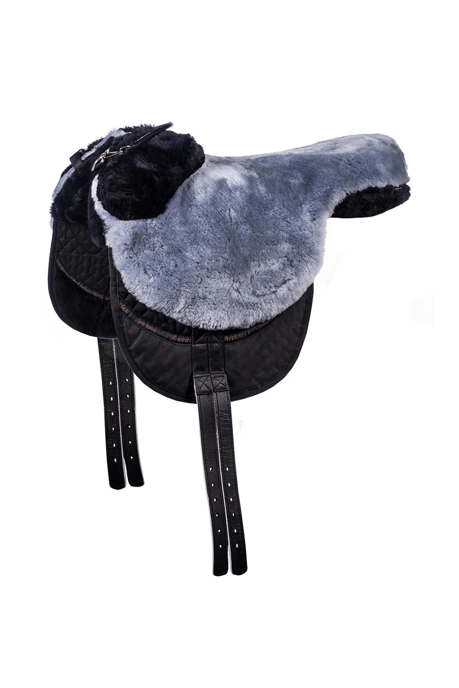 Macon Extra Merino Bareback Pad, Knee Rolls & Inlays, M Black/Gray M