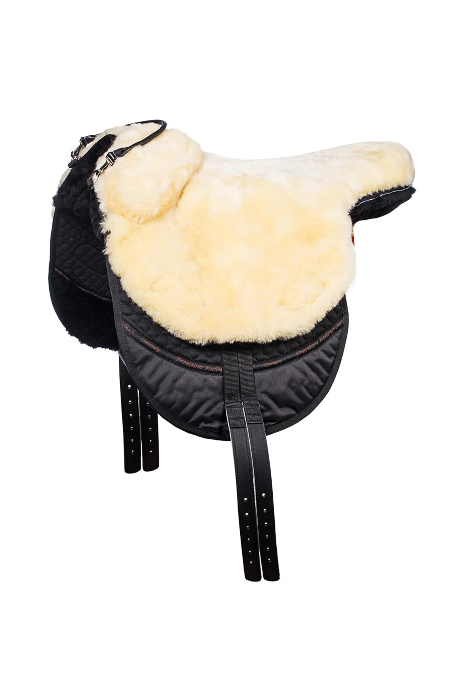 Macon Extra Merino Bareback Pad, Knee Rolls & Inlays, M Black/Natural M