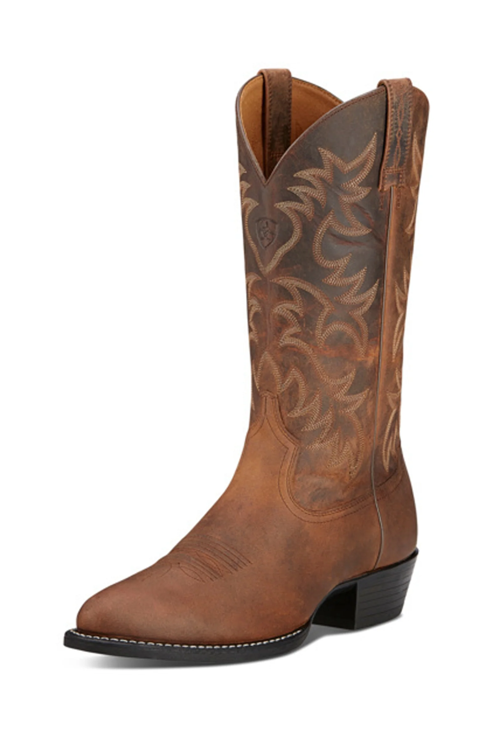 Men's Heritage R Toe Western Boots Distressed Brown 7,5