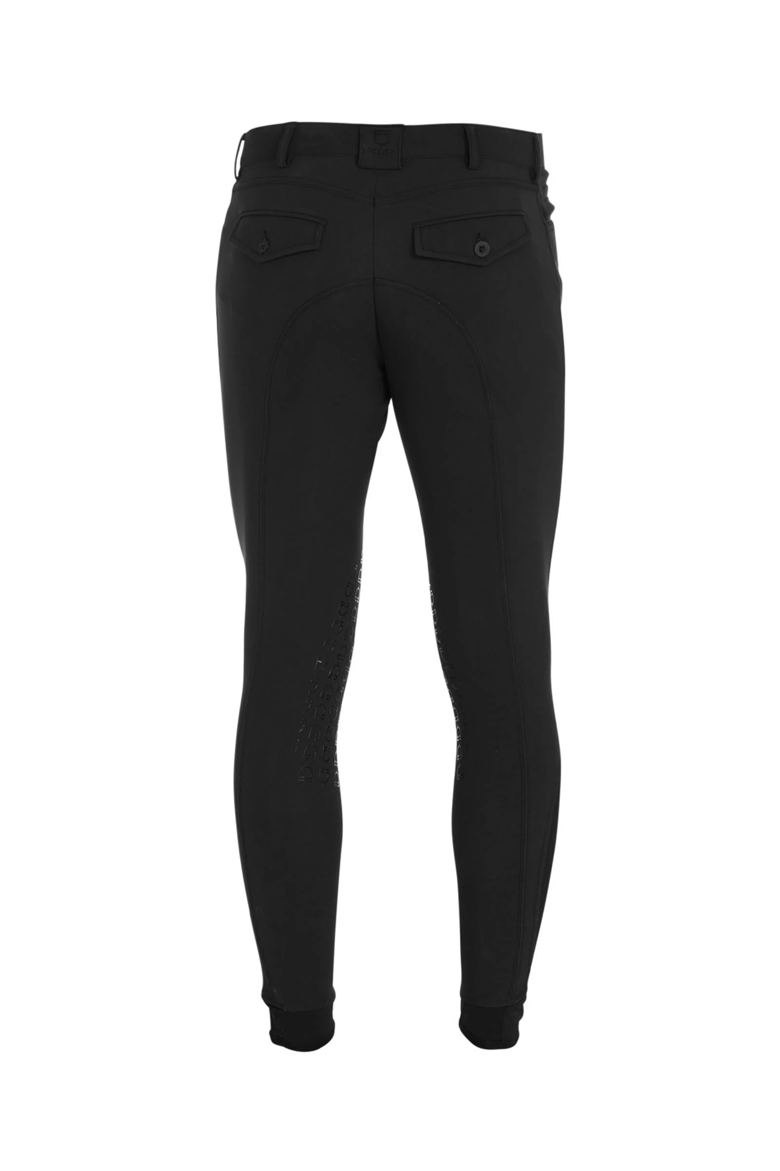 Men's Slim Fit Knee Grip Breeches With Logo Black 32