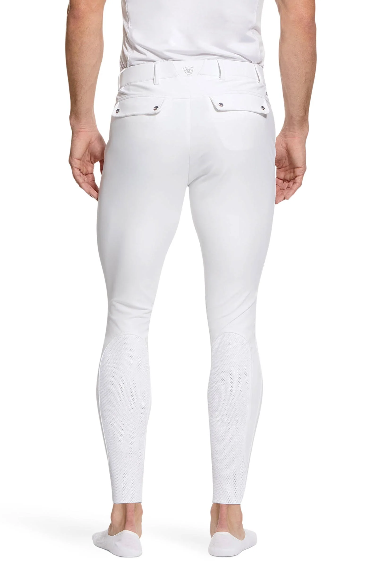 Men's Tri Factor Grip Knee Patch Breeches White 46