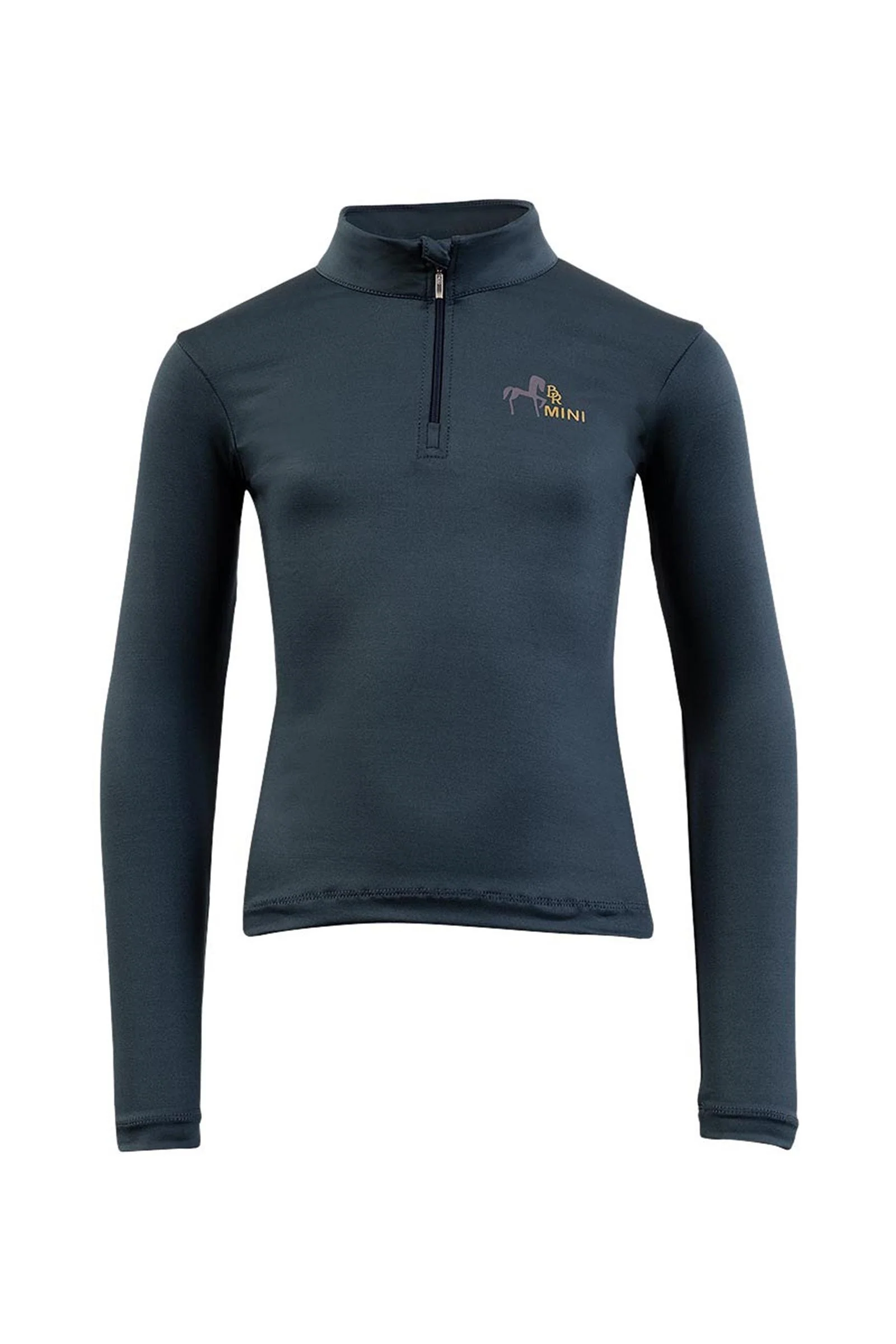 Mini Kids` Zip-Up Longsleeve Shirt Midnight Navy 4-5 years
