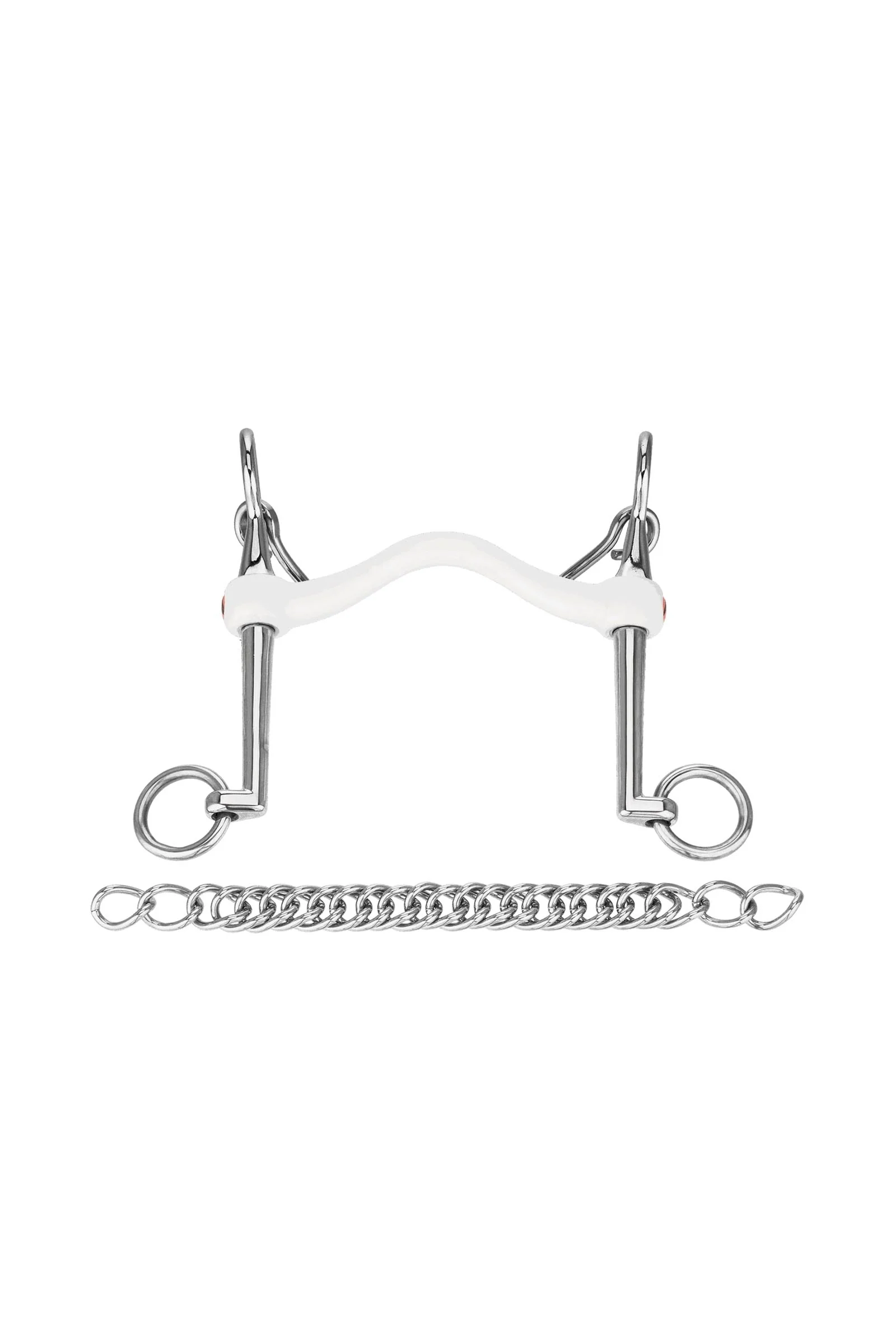 Nathe CM Weymouth Bit W.Port, 15mm, Long Shanks, Thermoplastic Metall 125 mm