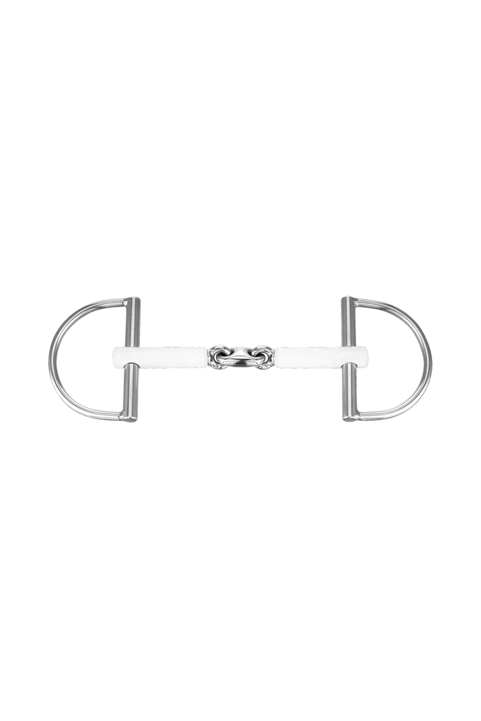 Nathe D-Ring Snaffle Bit, Double Jt. 15mm, Thermoplastic Metall 130 mm