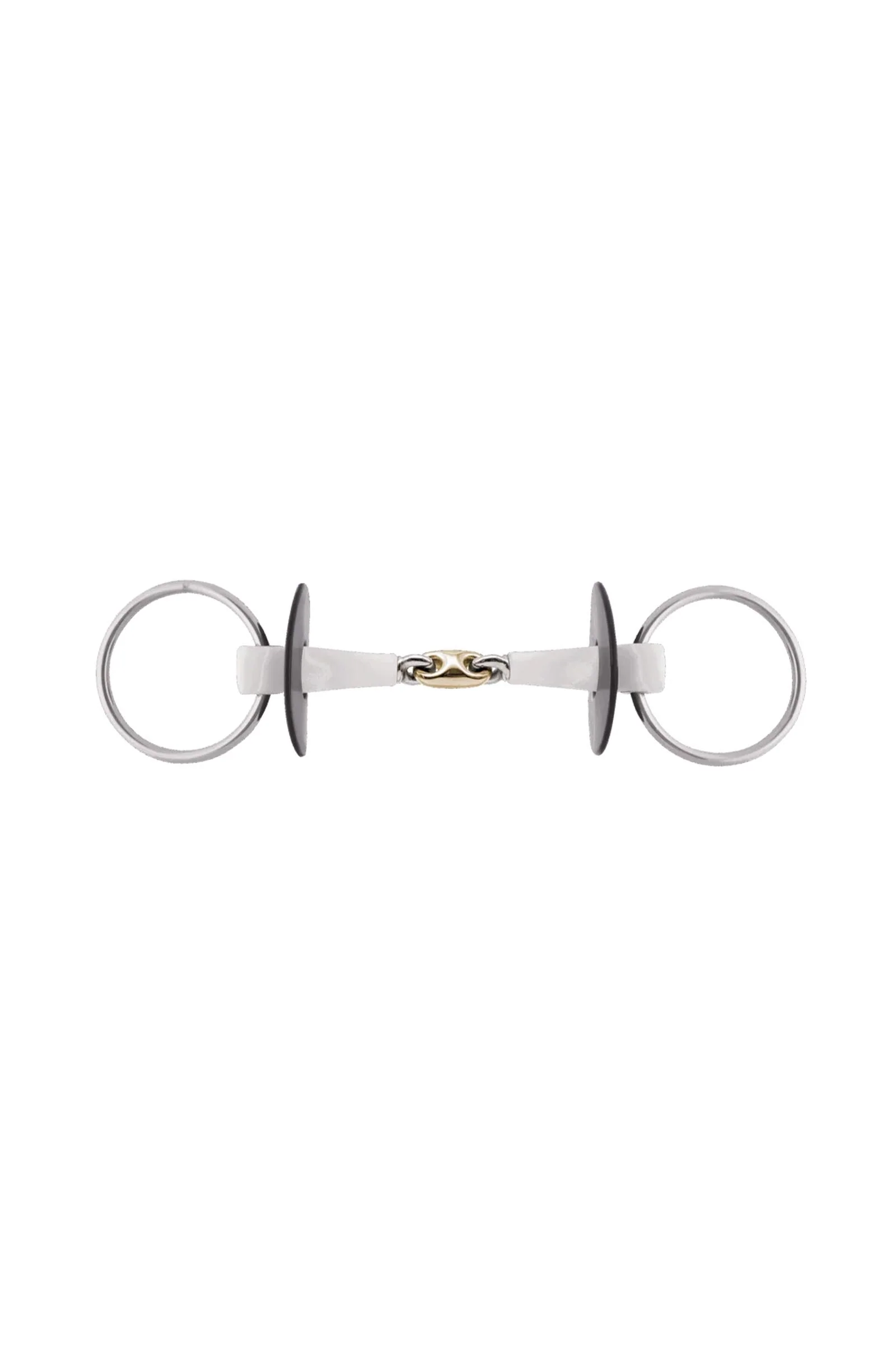 Nathe Loose Ring Snaffle Bit, Double Jt. 20mm, w/ Sensogan Middle Link, Thermoplastic 000 145 mm