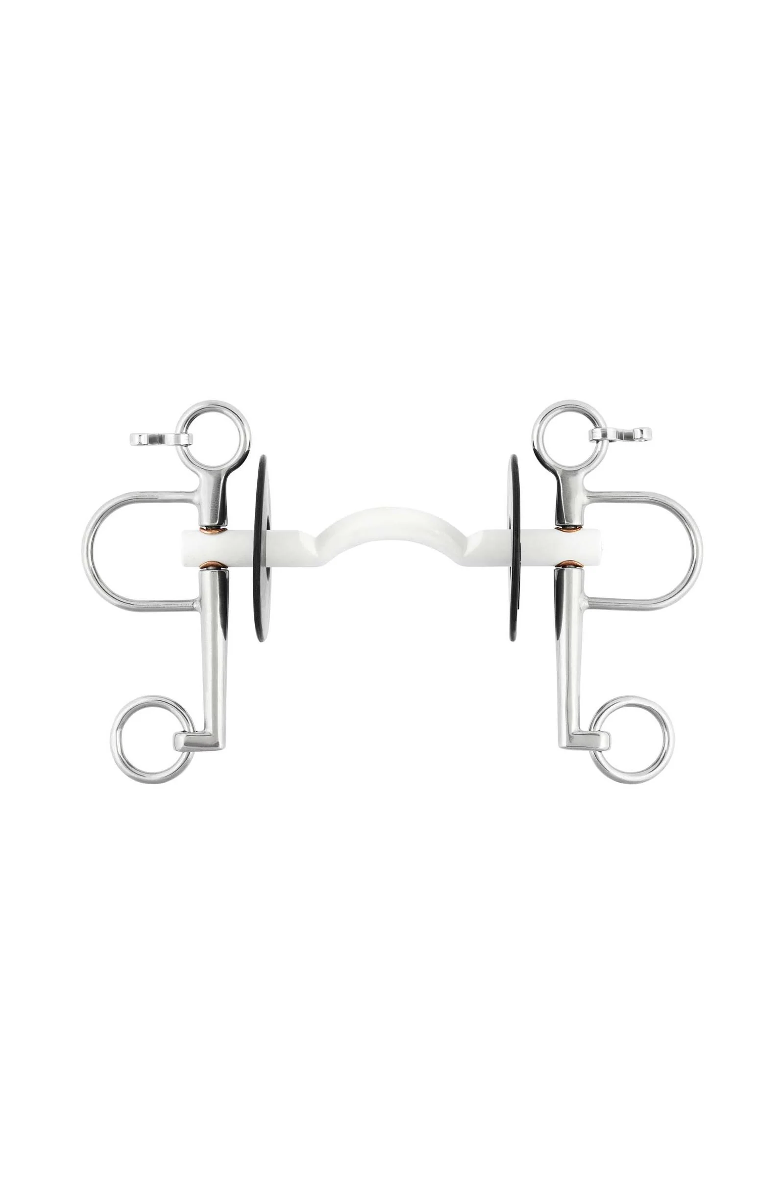 Nathe Pelham Soft Mullen Mouth W. Port, 15mm, Long Shanks, Thermoplastic Silver 135 mm