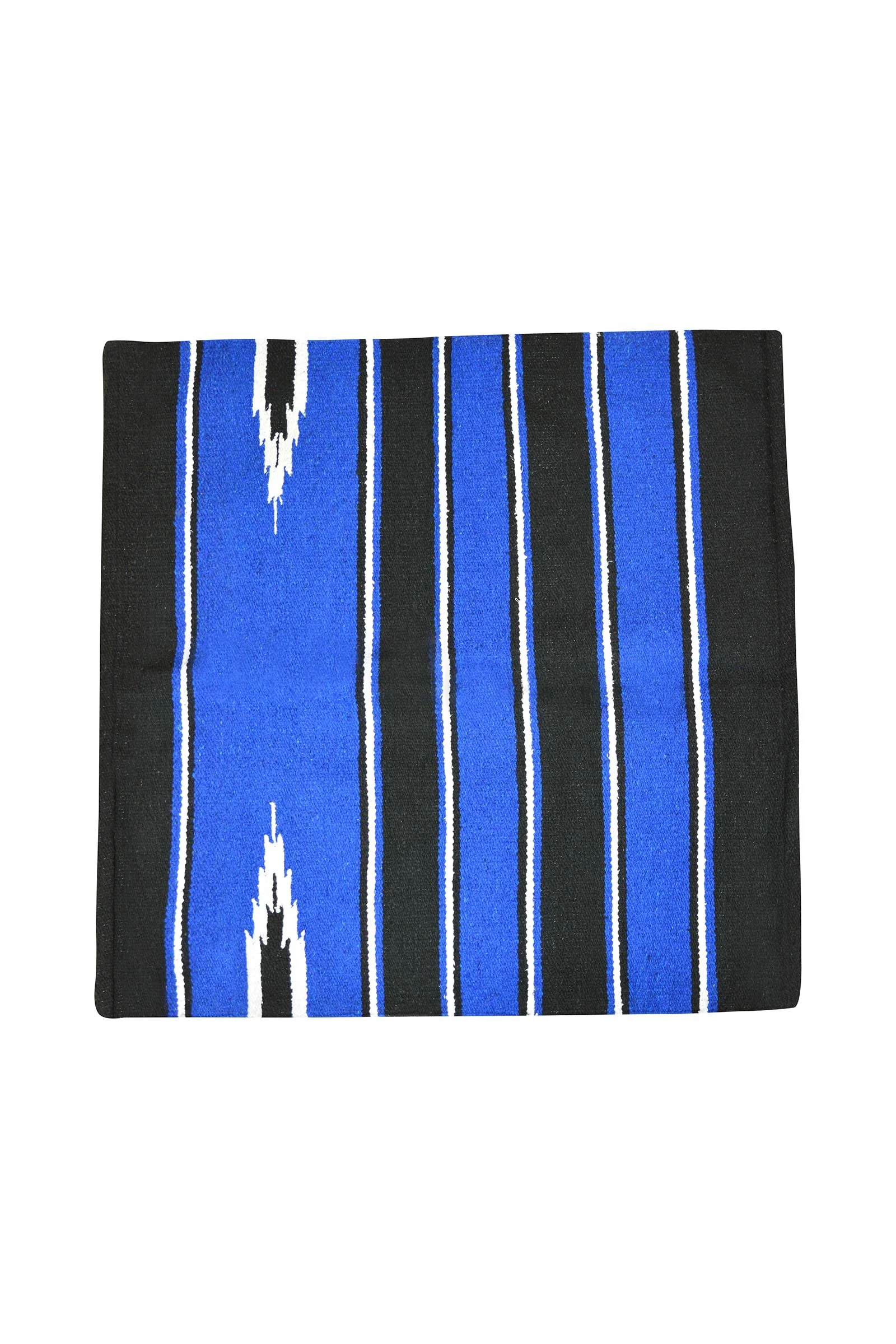 Navajo Saddle Pad Cotton/Acrylic, Small Black/Royal Blue S