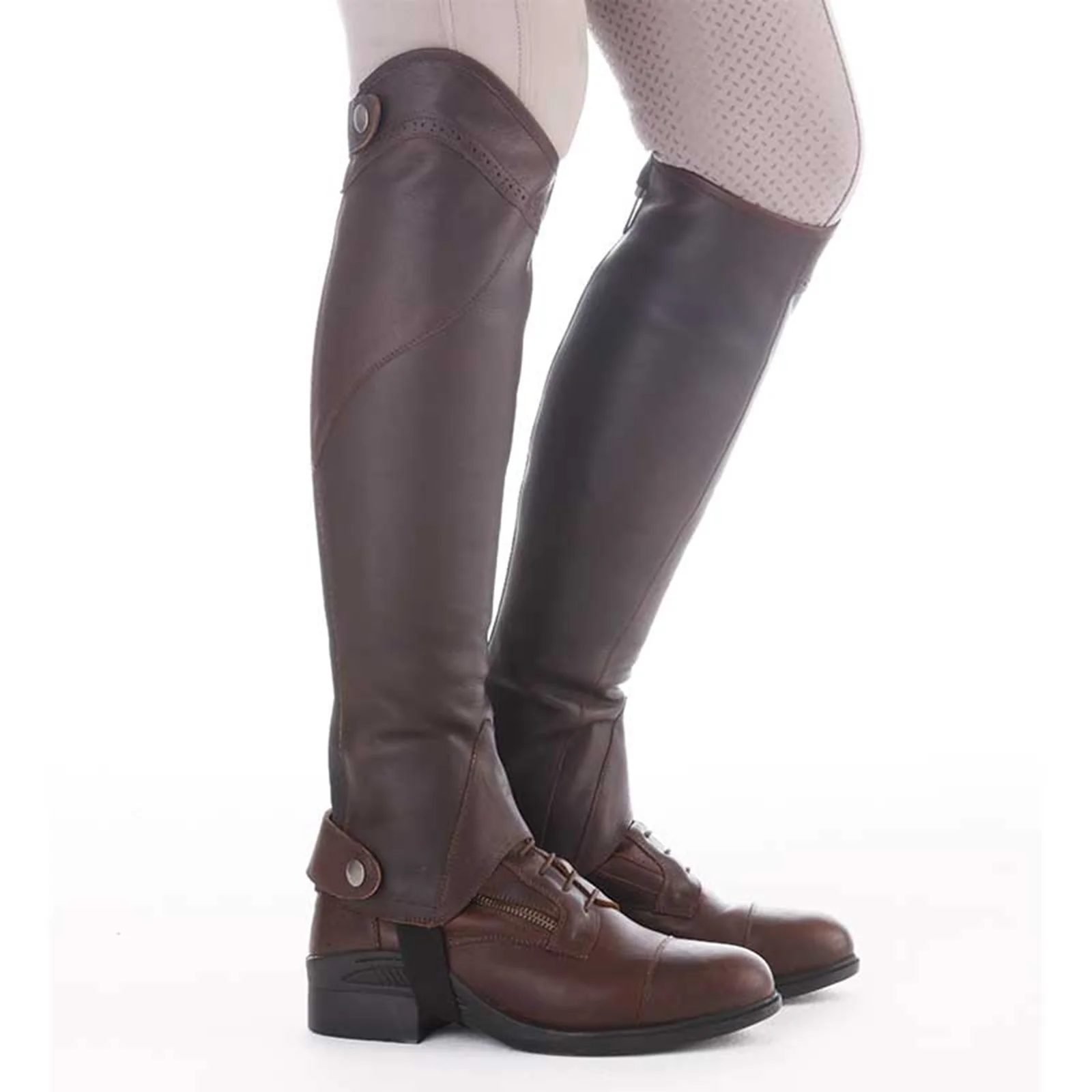 Oiled Leather Half Chaps Remus Brown XS