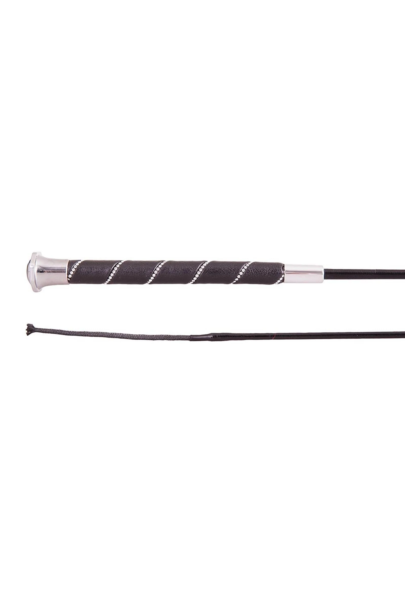 Orion Dressage Whip With Glittery Handle Black/Silver 100 cm