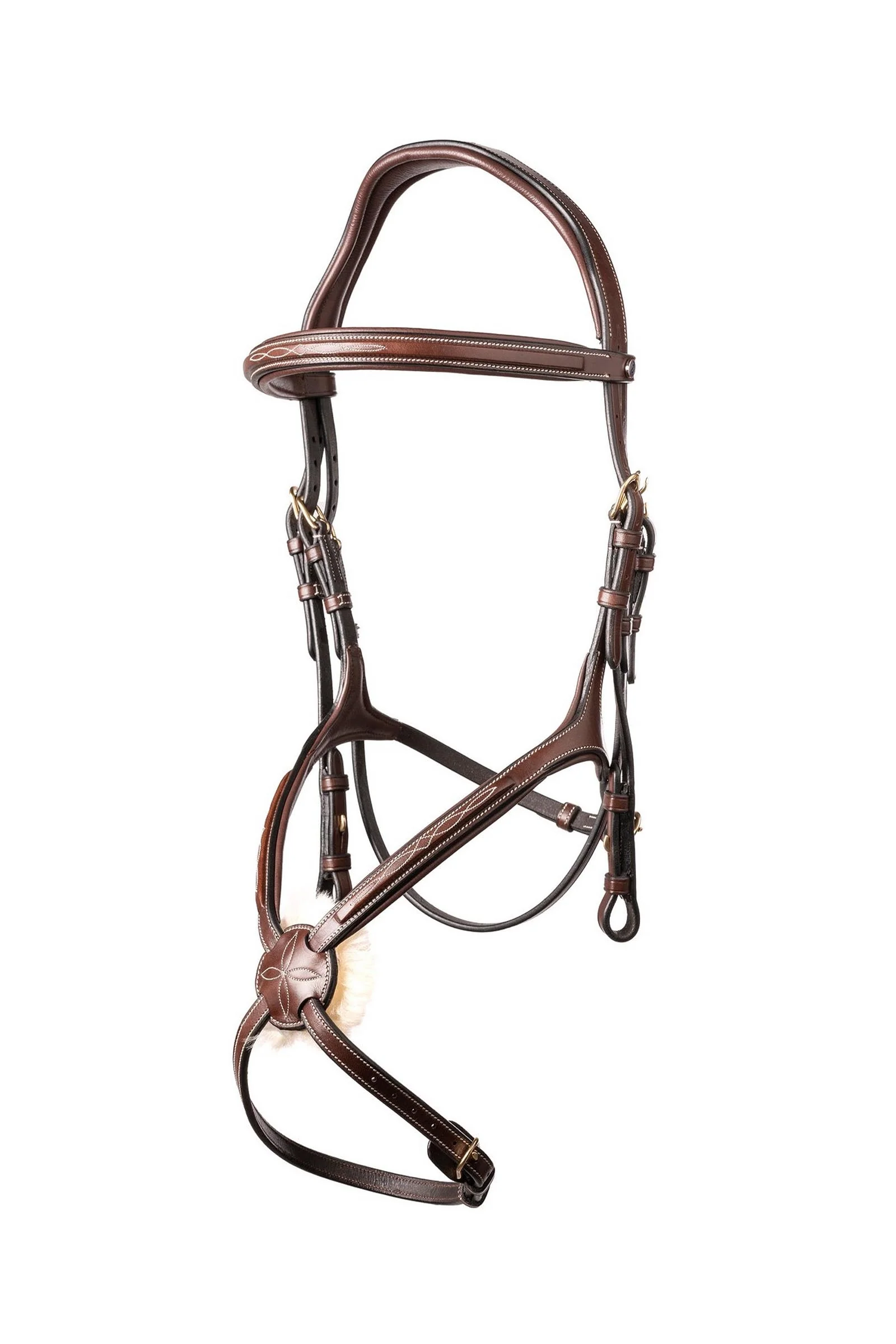 Oslo Mexican Noseband Bridle Brown/Gold F