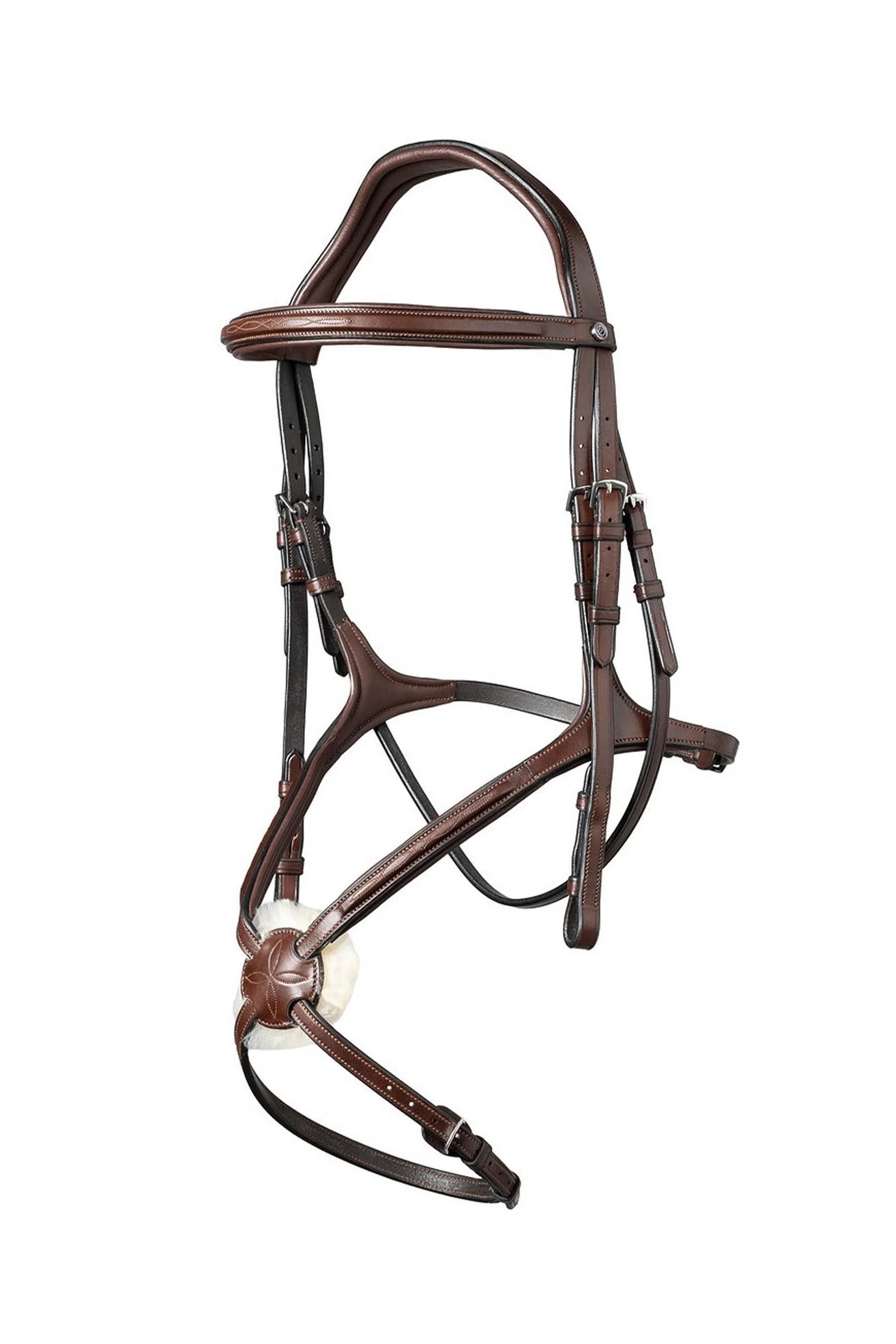 Oslo Mexican Noseband Bridle Brown/Silver F