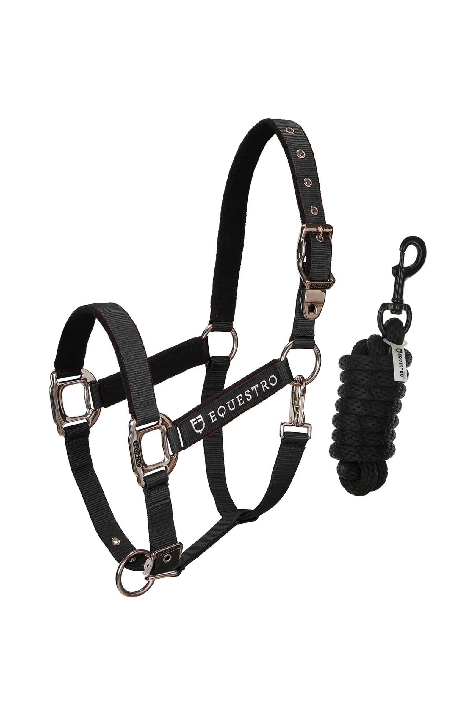 Padded Double Adjustment Headcollar Black F